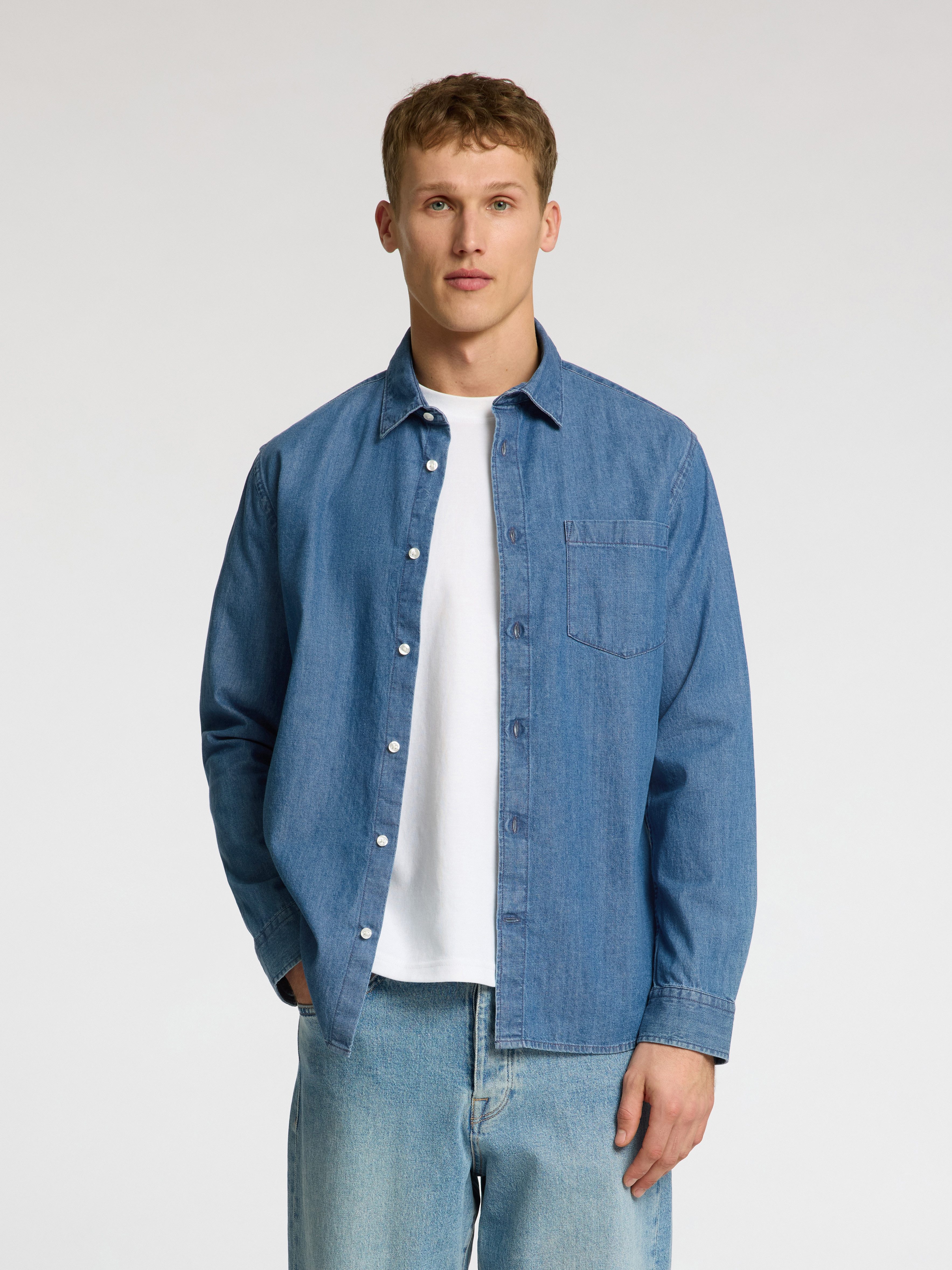 Selected Langarmhemd SLHREGCARLO DENIM LS SHIRT NOOS günstig online kaufen