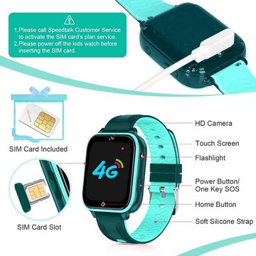 OKYUK Smartwatch (1,69 Zoll, Android iOS), Kinder smartwatch telefonanruf gesichtsentsperrung für jungen mädchen