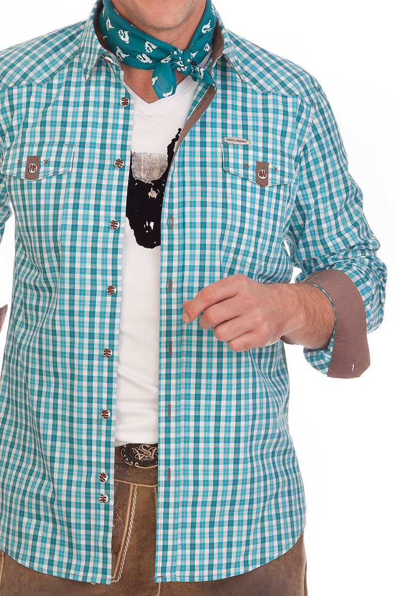 Spieth & Wensky Trachtenhemd Trachtenhemd - WASHINGTON - türkis, rot günstig online kaufen