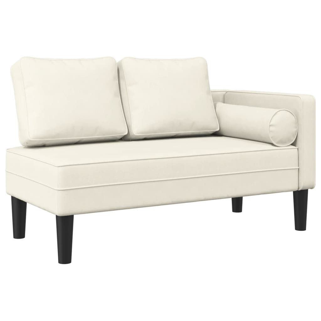 vidaXL Chaiselongue, Chaiselongue mit Kissen Creme Samt