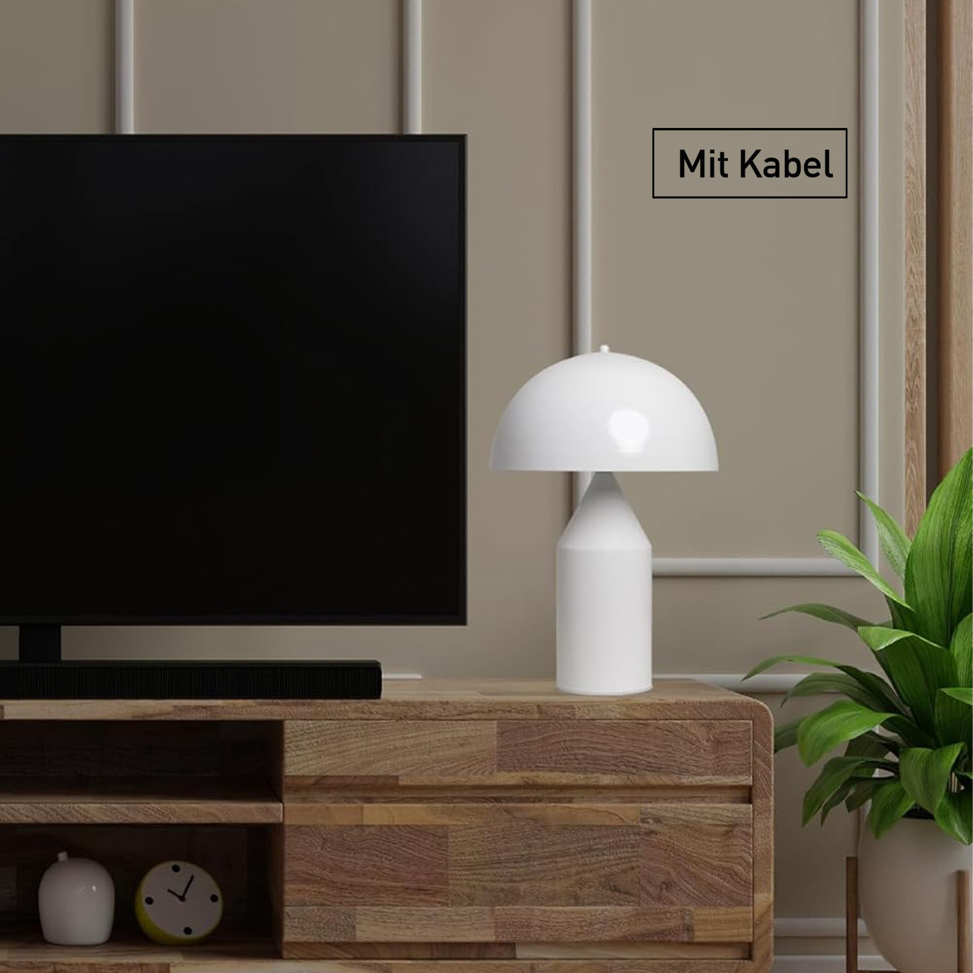 Bamyum Tischleuchte Nachttischlampe mit Kabel Lipeo Metall Pilz Lampe, ohne Leuchtmittel