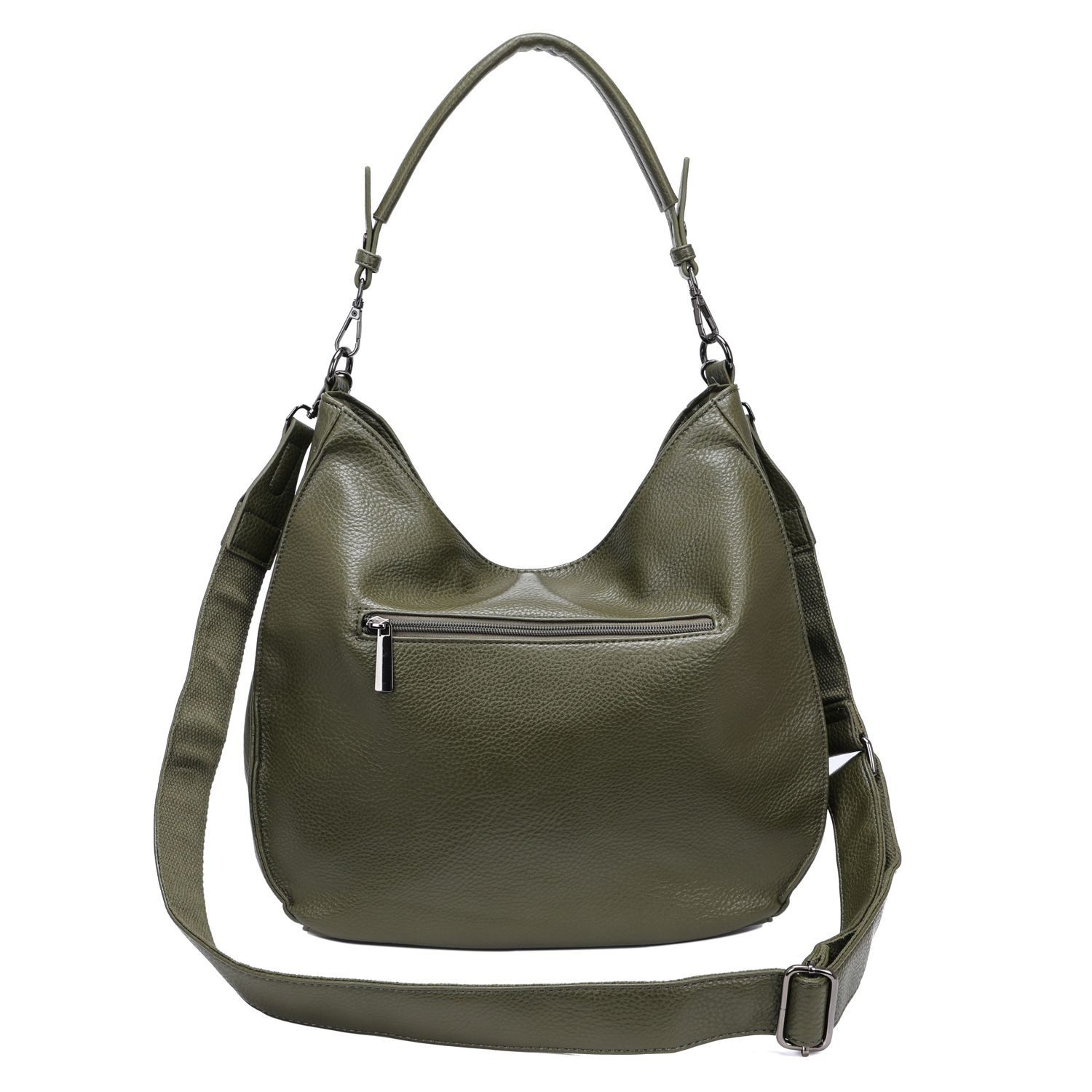ITALYSHOP24 Schultertasche DAMEN TASCHE SHOPPER Hobo Cross Over Bag Reisetasche Umhängetasche, LEDER OPTIK Beuteltasche Cross body für Schule Reise Freizeit Urlaub