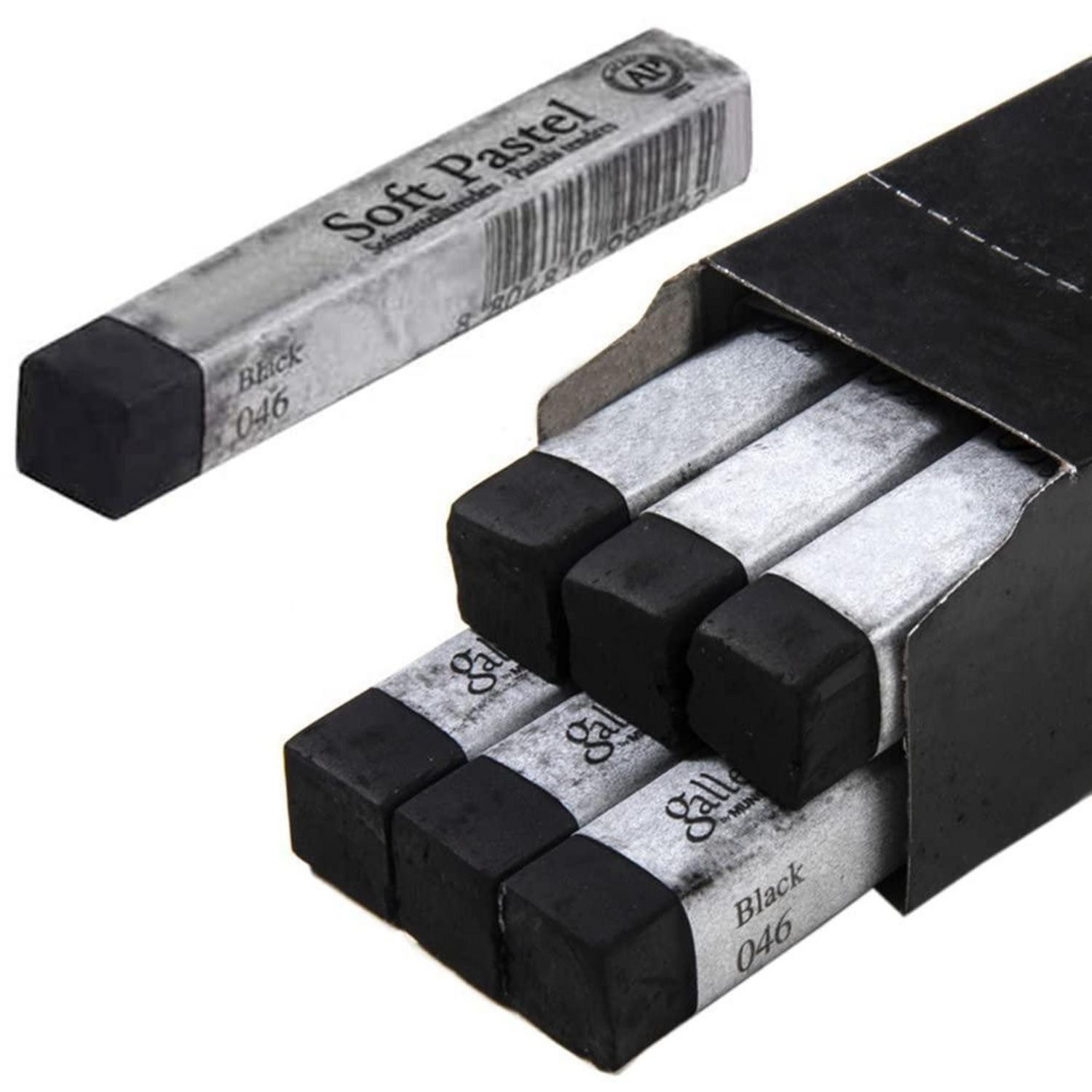 LuxusKollektion Malkreide Softpastellkreide Set Schwarz 6 Stück