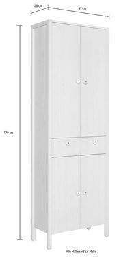 Home affaire Hochschrank Tina Badmöbel, Schrank, Breite 57 cm, Massivholz