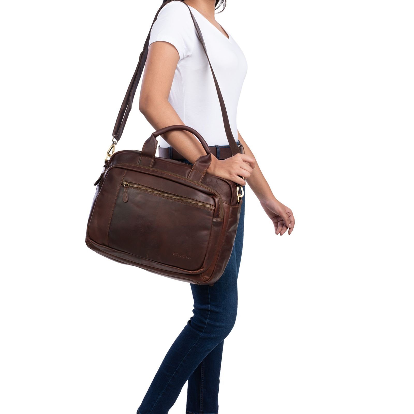 STILORD Aktentasche Businesstasche Leder Groß