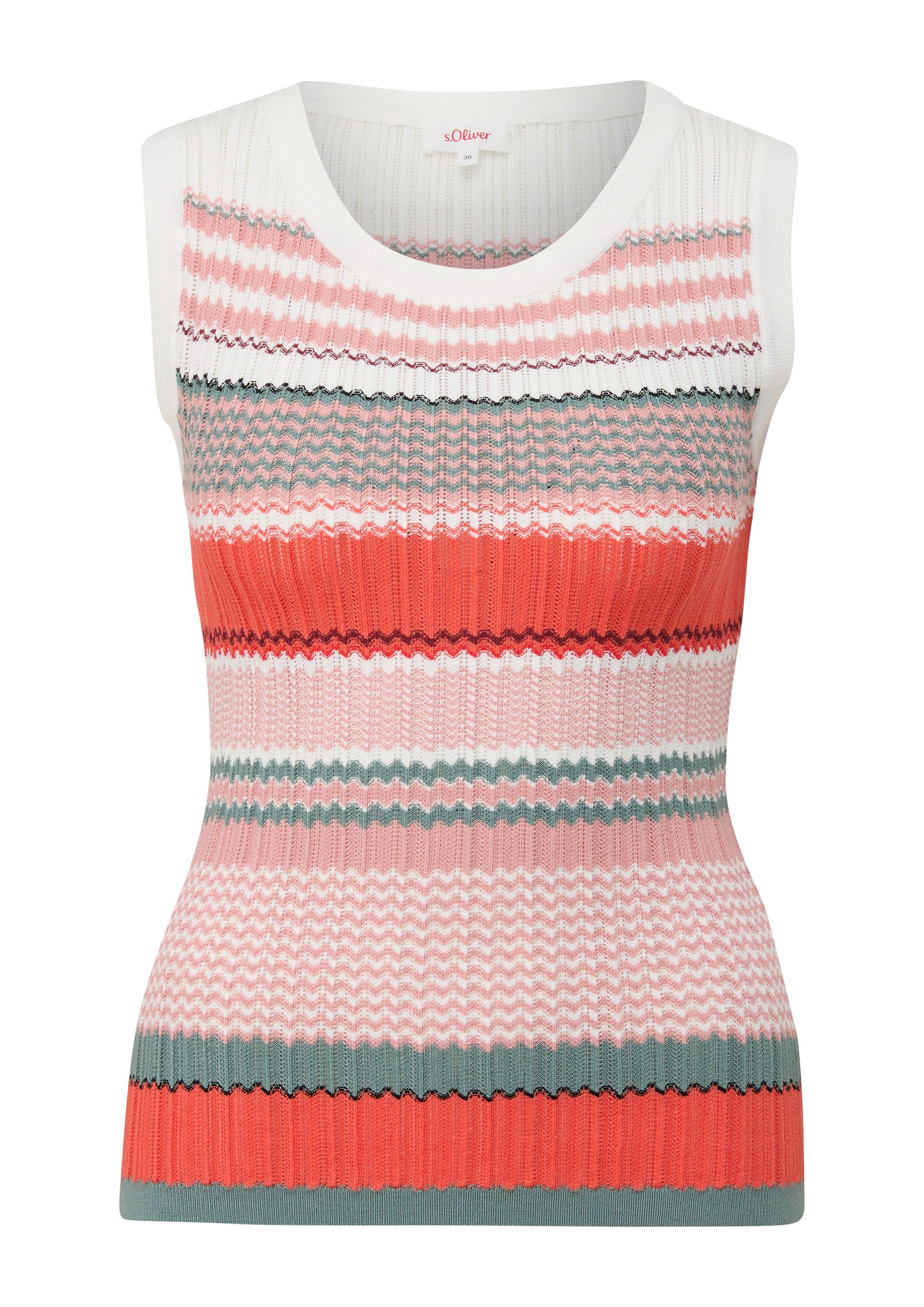 s.Oliver Muscleshirt Strickpullunder Streifenshirt aus Viskosestretch günstig online kaufen