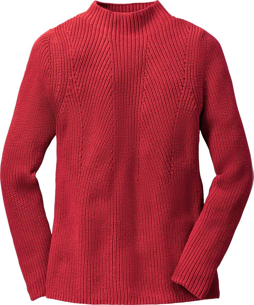 Emilia Parker Stehkragenpullover mit effektvollem Patentstrick