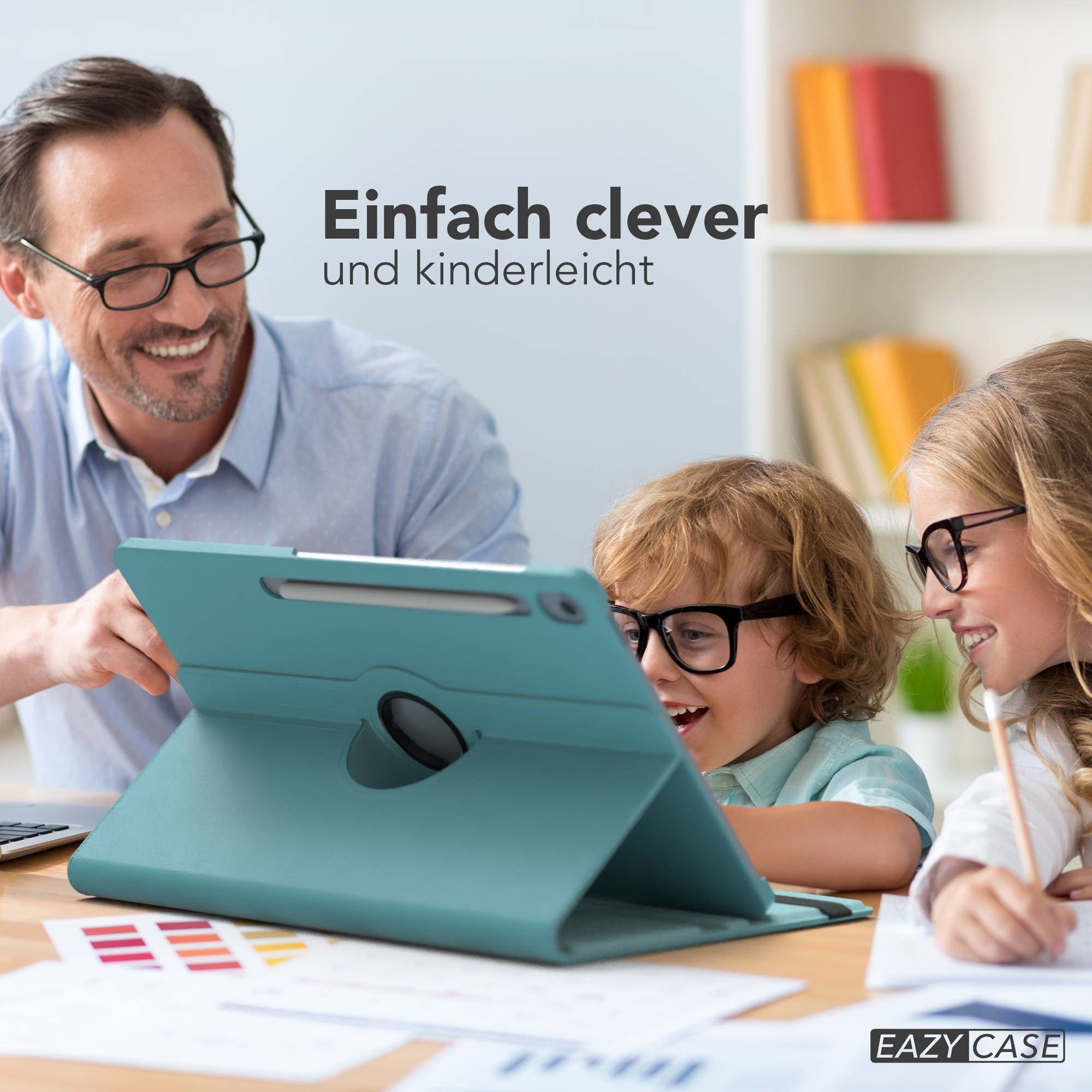 EAZY CASE Tablet-Hülle Rotation Case für Galaxy Tab S10 FE Plus 13,1 Zoll, Schutzasche für Tablets Flipcase Hülle Kratzschutz Displayschutz Blau