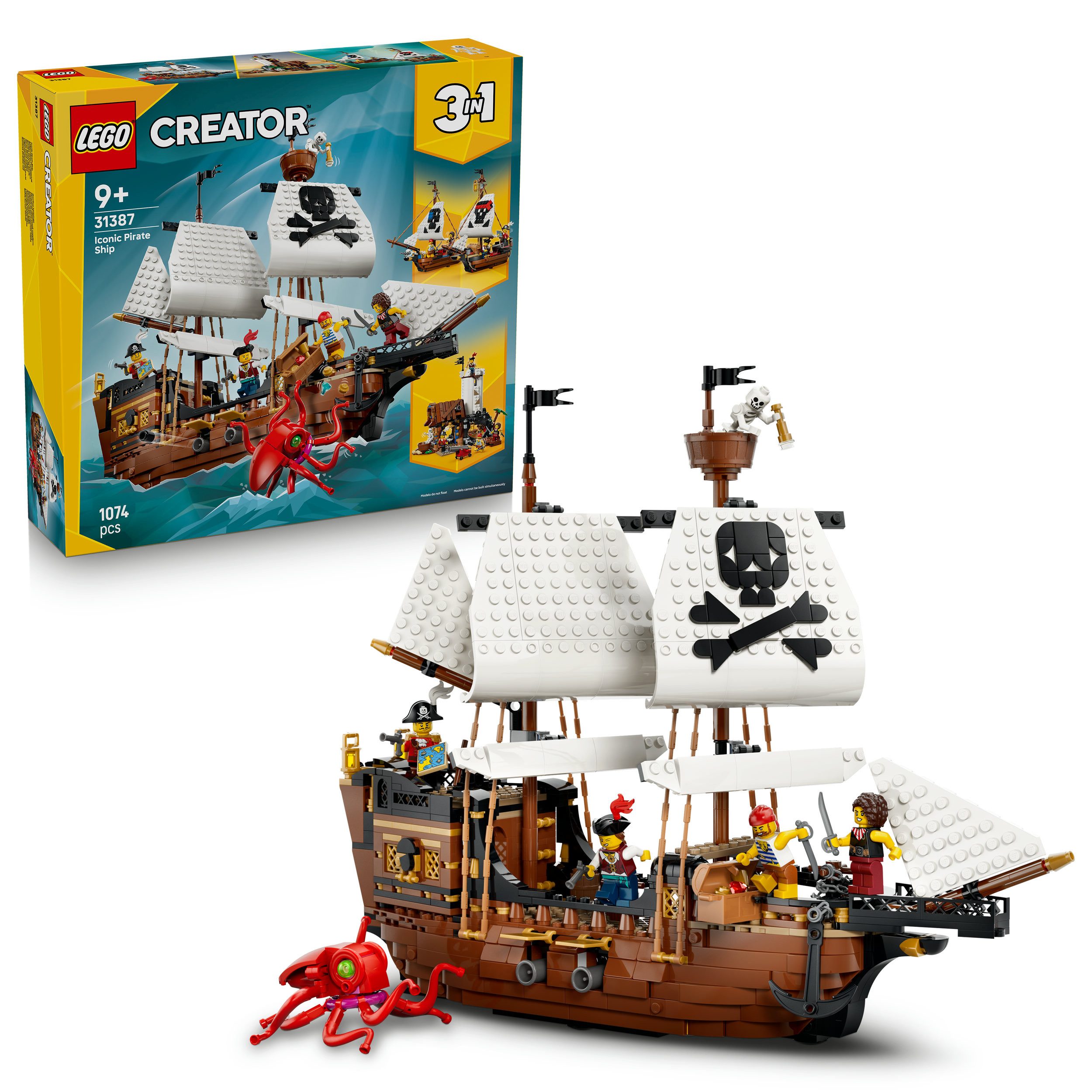 LEGO® Legendäres Piratenschiff (31387), LEGO Creator Konstruktionsspielsteine, (1074 St), Made in Europe