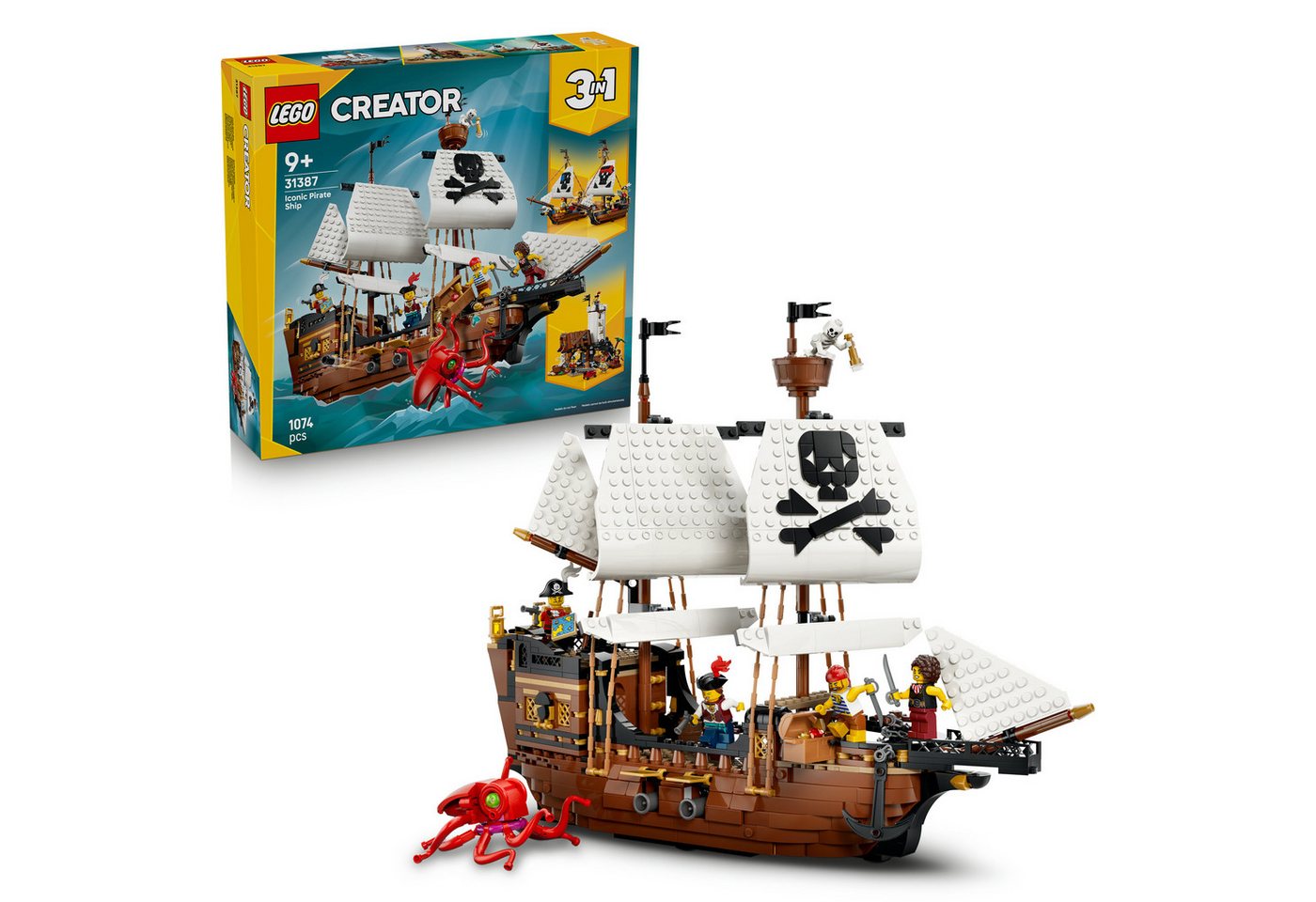 LEGO® Legendäres Piratenschiff (31387), LEGO Creator Konstruktionsspielsteine, (1074 St), Made in Europe