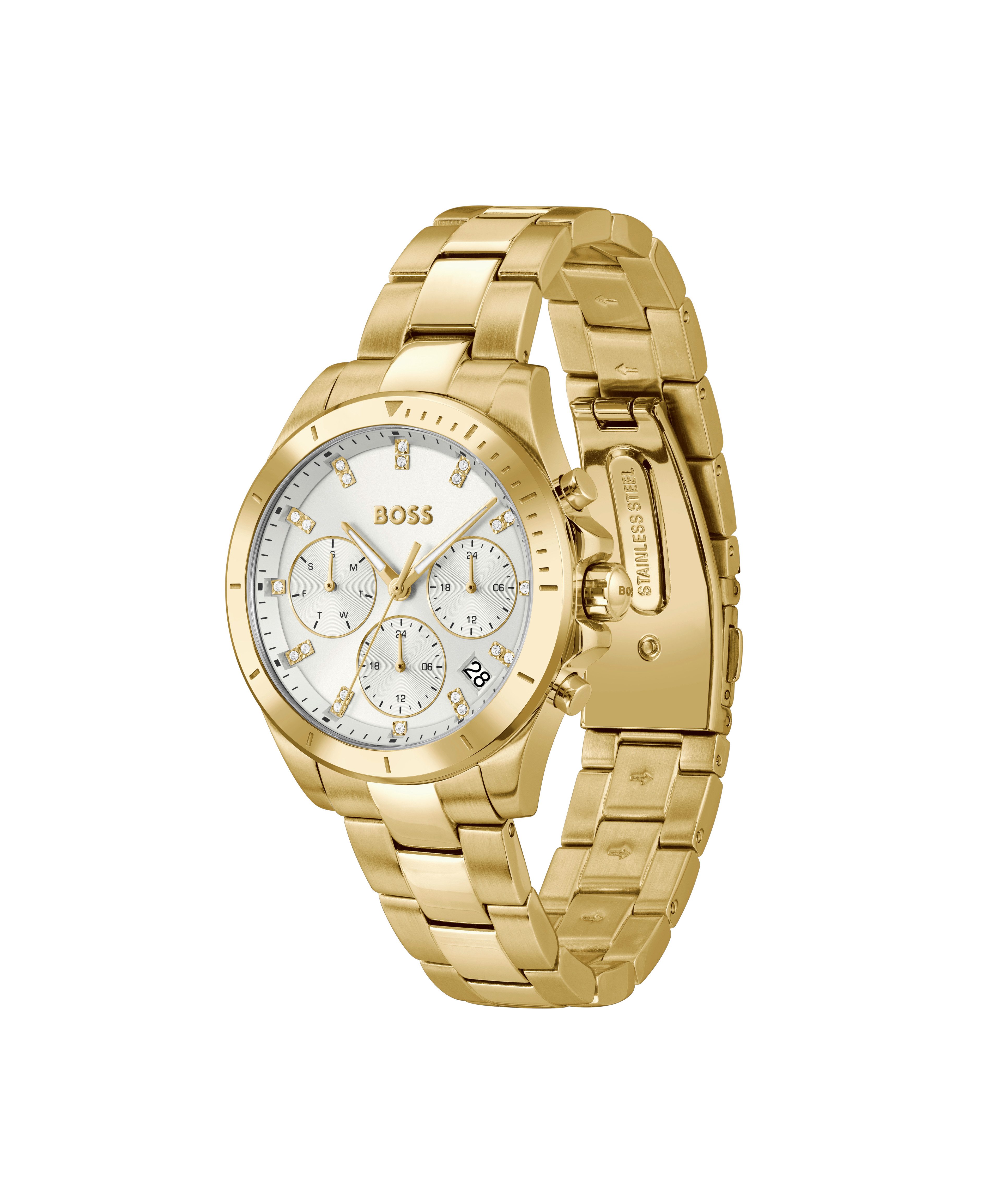 BOSS Multifunktionsuhr ALLEY 1502829, Quarzuhr, Armbanduhr, Damenuhr, Edels günstig online kaufen