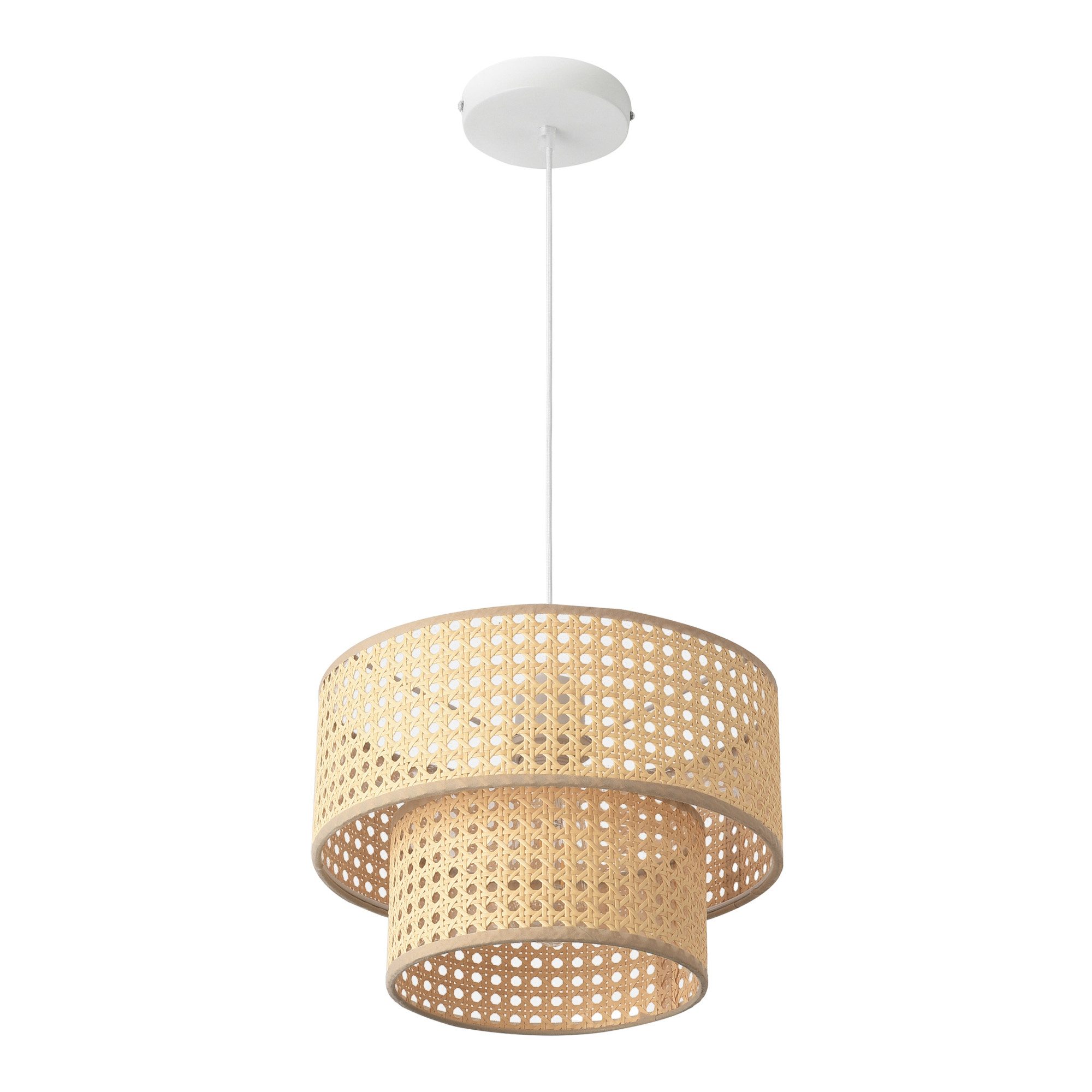 lux.pro Hängeleuchte, ohne Leuchtmittel, »Ascot« Ø30 cm Rattanoptik