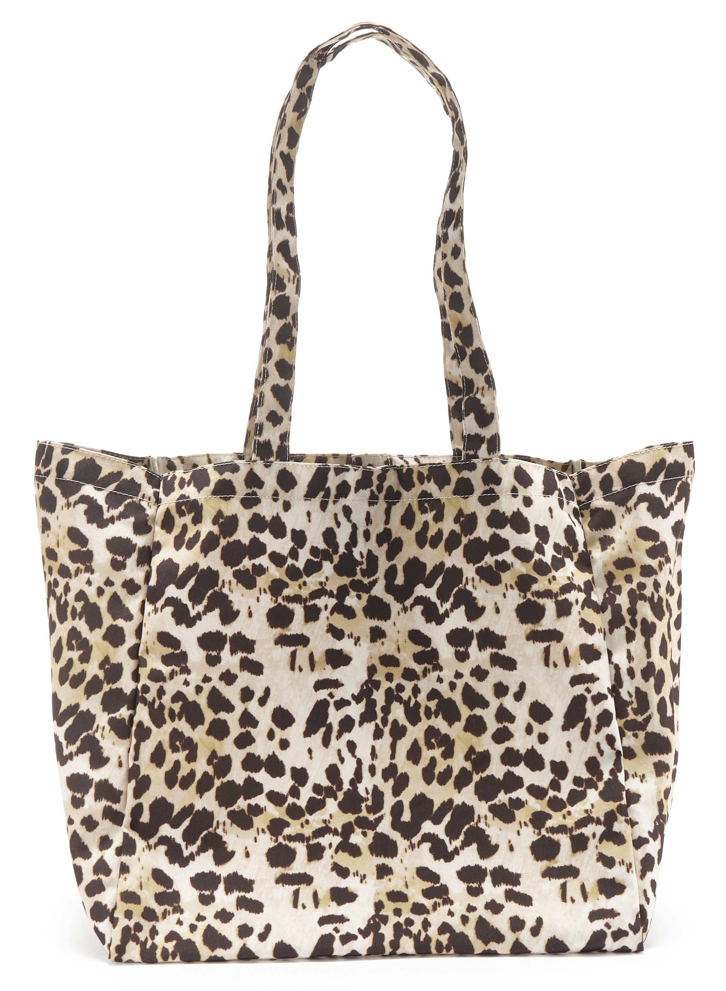 LSCN by LASCANA Shopper Schultertasche, Strandtasche, Badetasche, Sommertasche, Handtasche, Einkaufstasche, Tragetasche mit angesagtem Leo-Print VEGAN