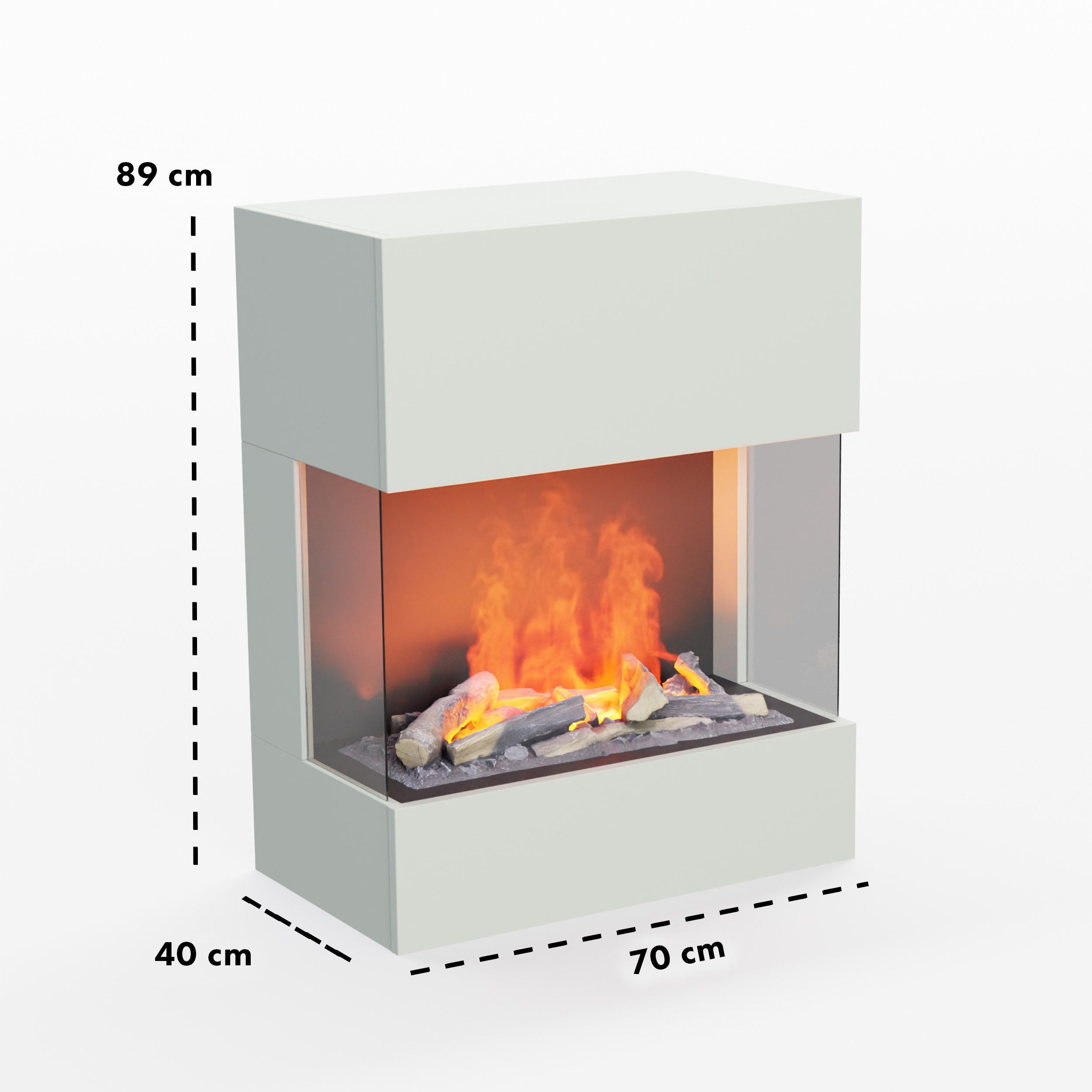 GLOW FIRE Elektrokamin Kästner Wall Multicolor Wasserdampf Kamin, Elektrischer Kamin, Wasserdampfkamin mit 3D Feuer und Knisterfunktion