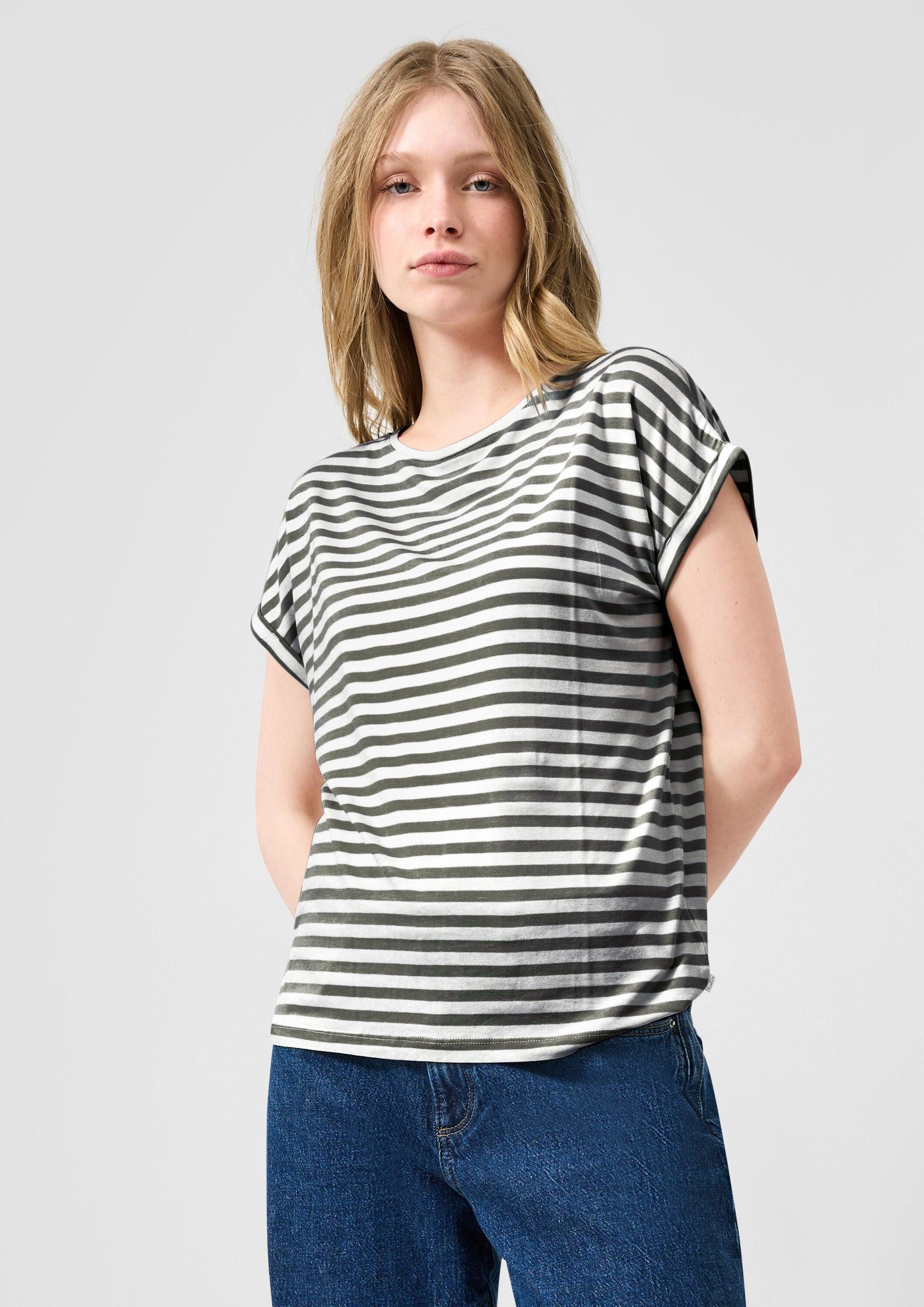 QS Kurzarmshirt T-Shirt T-Shirt aus Lyocellmix günstig online kaufen