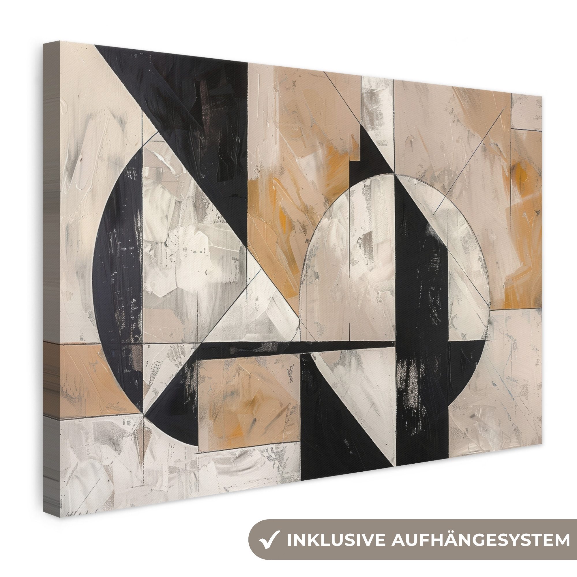 OneMillionCanvasses® Leinwandbild Abstrakt - Modern - Geometrisch - Pastell, Fotodruck (1 St), Leinwand Bilder Klein, Wand Dekoration Aesthetic 30x20 cm