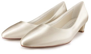 White Lady 935 ivory Satin - niedrige Brautschuhe Pumps