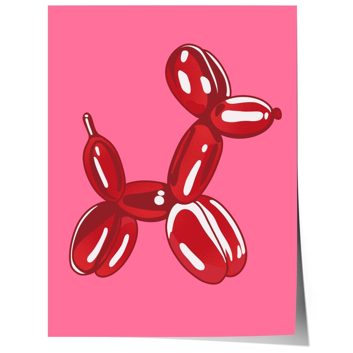 JUSTGOODMOOD Poster Balloon Dog Skulptur Pop Art Hund llustration Moderne Minimalistische, (1 St)