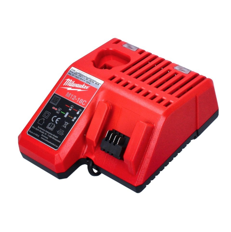 Milwaukee M18 B2 Akku Starter Set 18 V 2x 2,0 Ah (2x 4932430062) + M12-18C Akkupacks