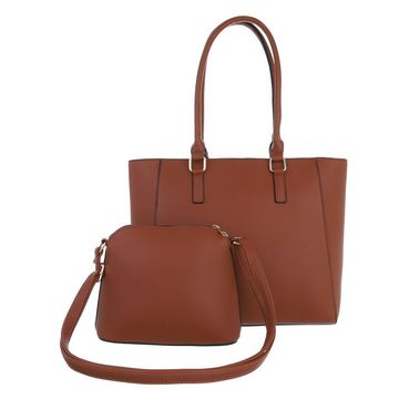 Ital-Design Schultertasche Mittelgroße, Damentasche Shopper Handtasche mit extra-Tasche
