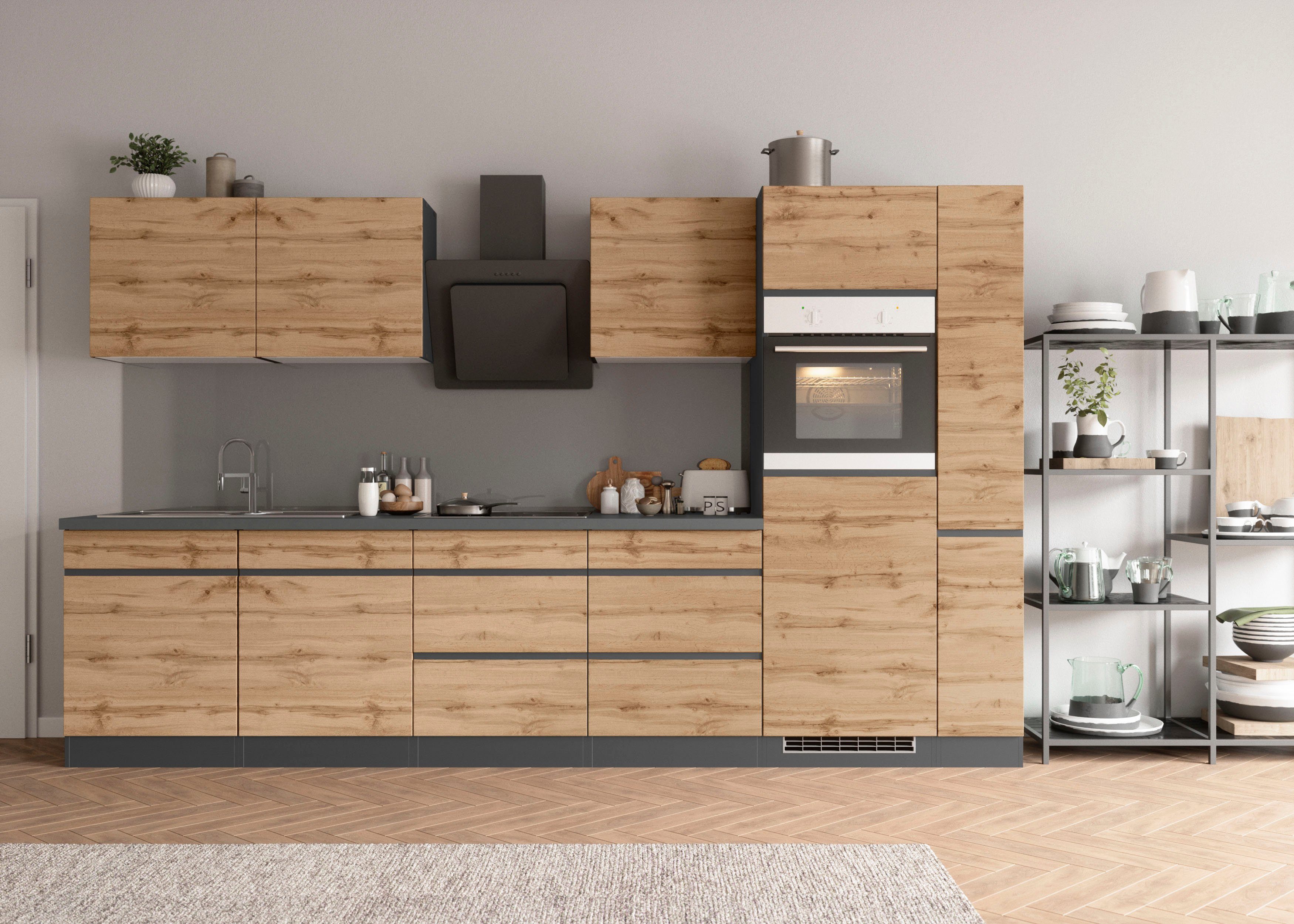 KOCHSTATION Küchenzeile KS-Riesa, Stellbreite 330 cm, ohne E-Geräte