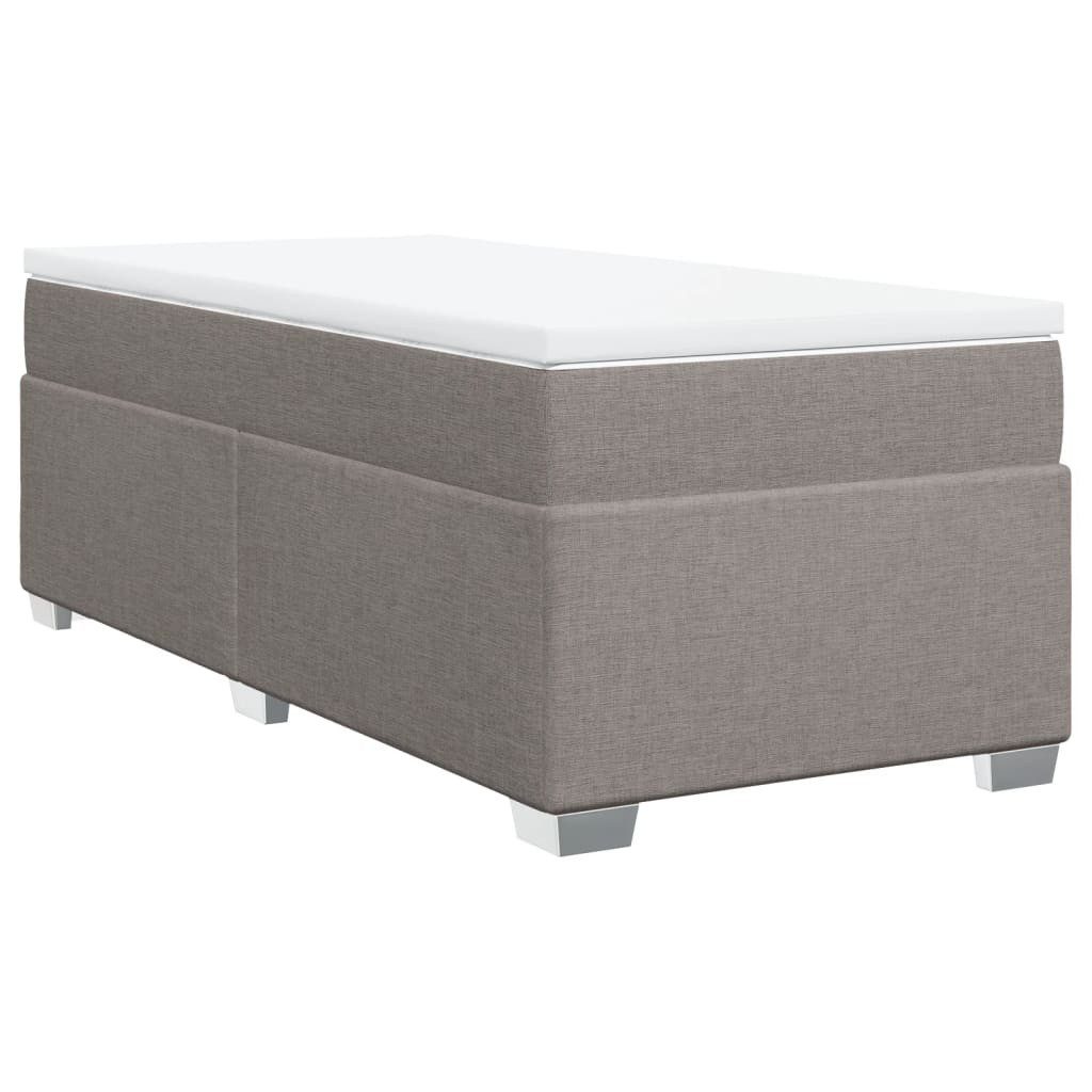 vidaXL Bett Boxspringbett mit Matratze Taupe 80x200 cm Stoff