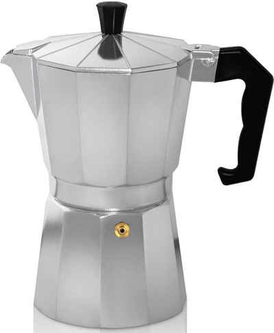 Krüger Espressokocher Italiano, 0,1l Kaffeekanne, traditionell italienisch, aus Aluminium, mit Silikon-Dichtungsring