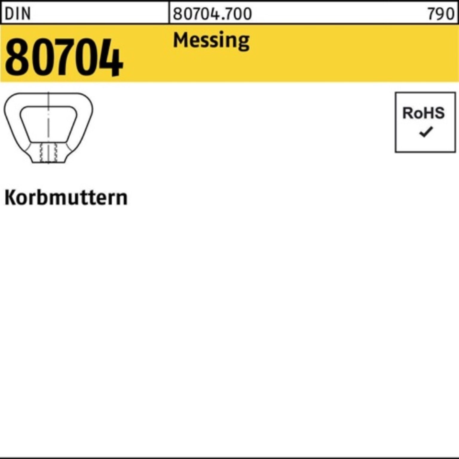 Reyher Korbmutter 100er Pack Korbmutter DIN 80704 M20 Messing 1 Stück DIN 80704 Messing