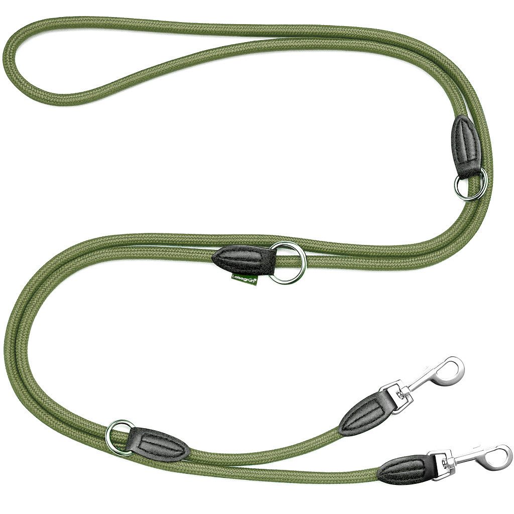 Leisegrün Hundeleine Hundeleine für große Hunde, Hundeleine 3m verstellbar - Olivgrün, Nylon