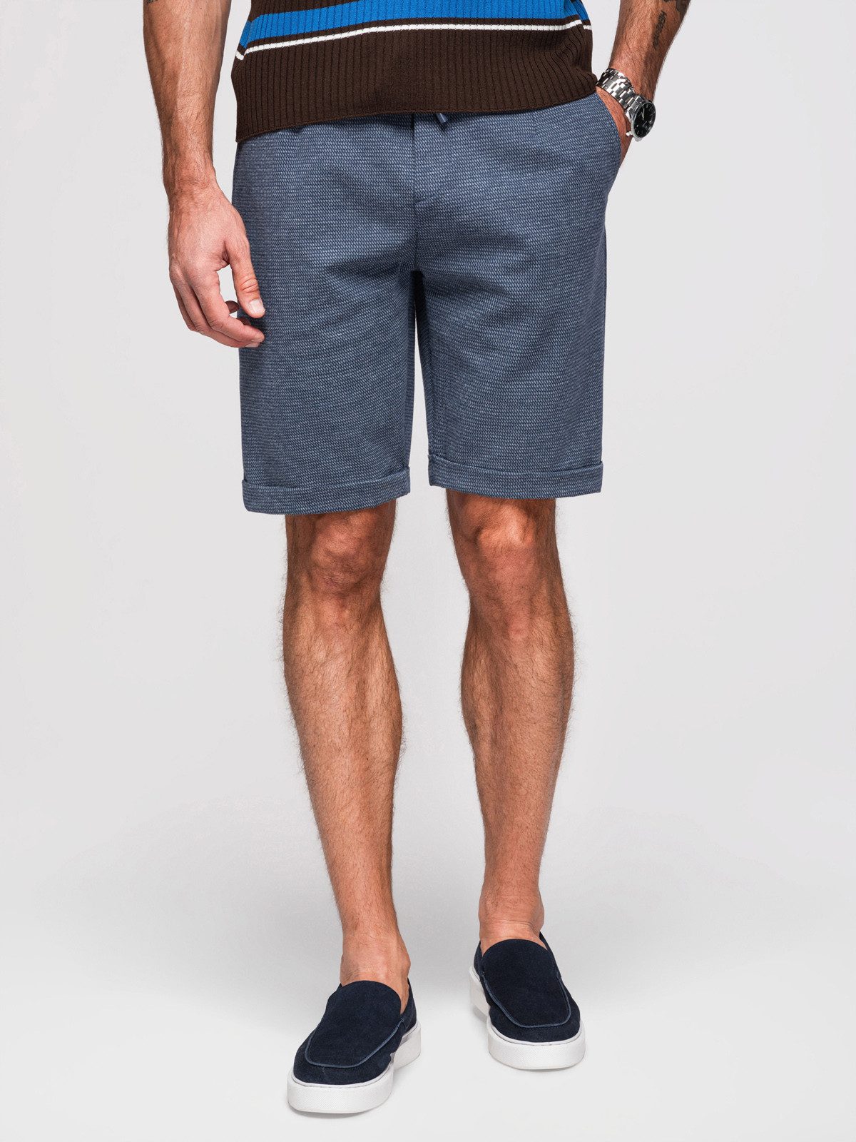 OMBRE Sweatshorts Shorts für Herren mit strukturiertem Strickgummiband