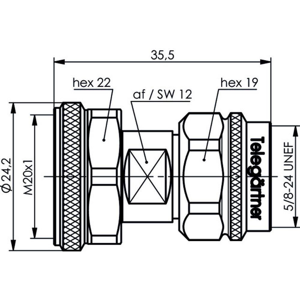 Telegärtner 100024211 100024211 N-Adapter N-Stecker - 4.3-10 Stecker Adapter