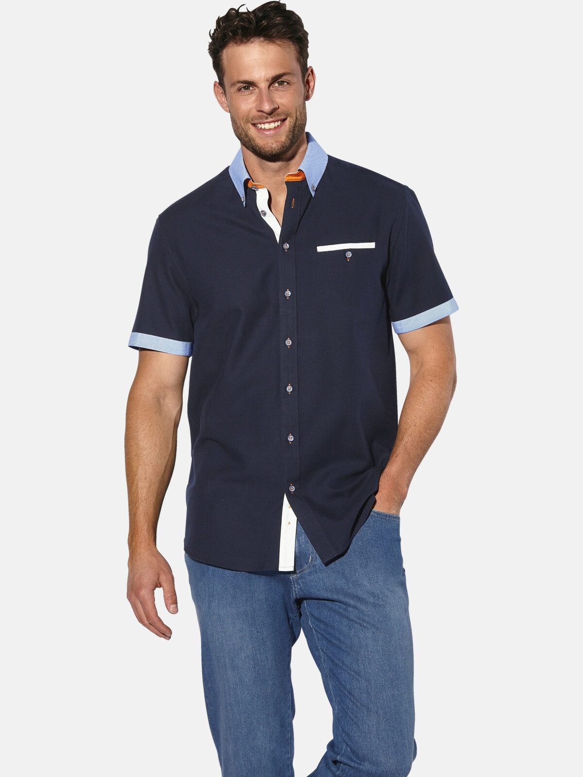 Babista Kurzarmhemd FLOREVETTO mit raffinierten Kontrasten günstig online kaufen