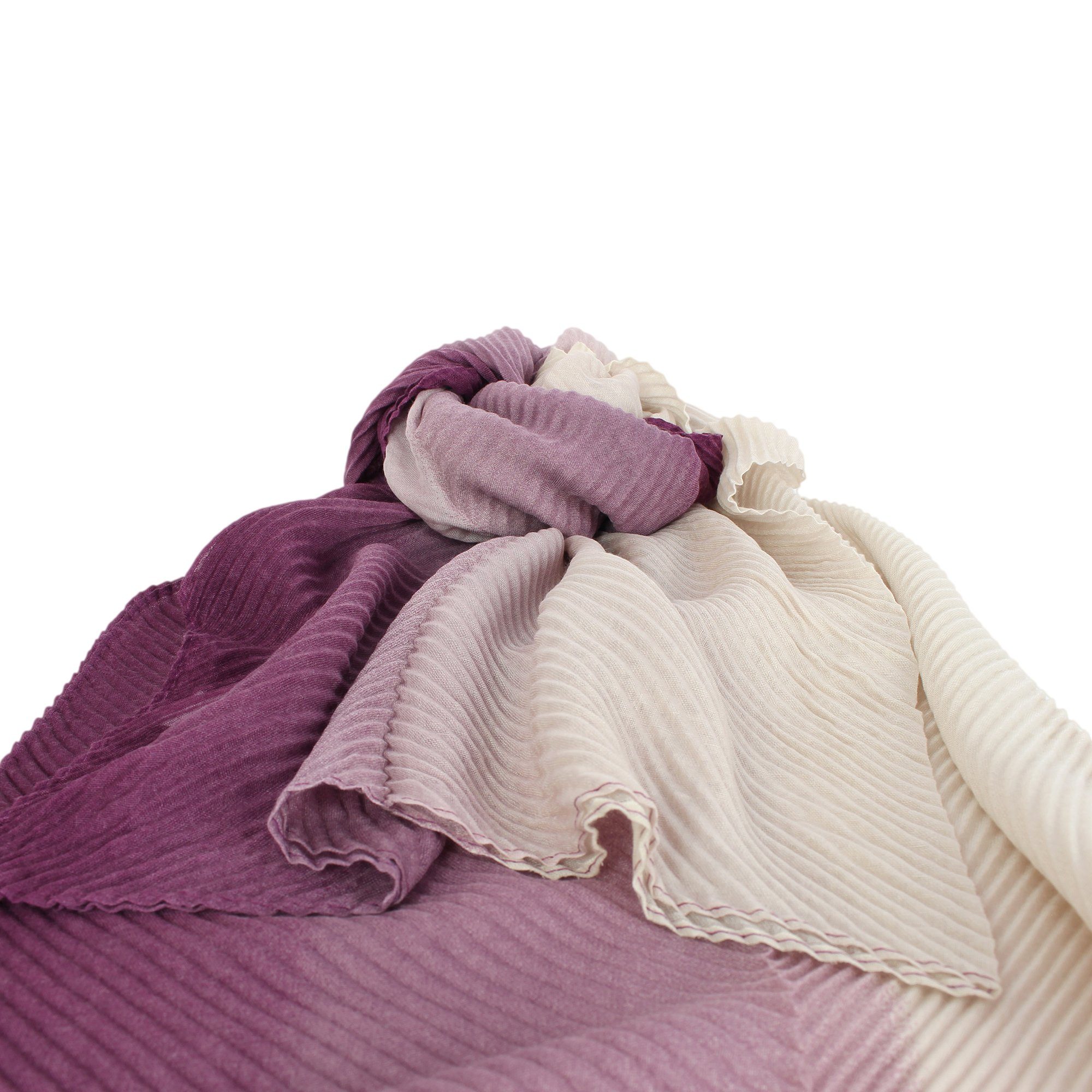 ZEBRO Modeschal Plisseeschal mit verlaufenden Farben violett | Modeschals