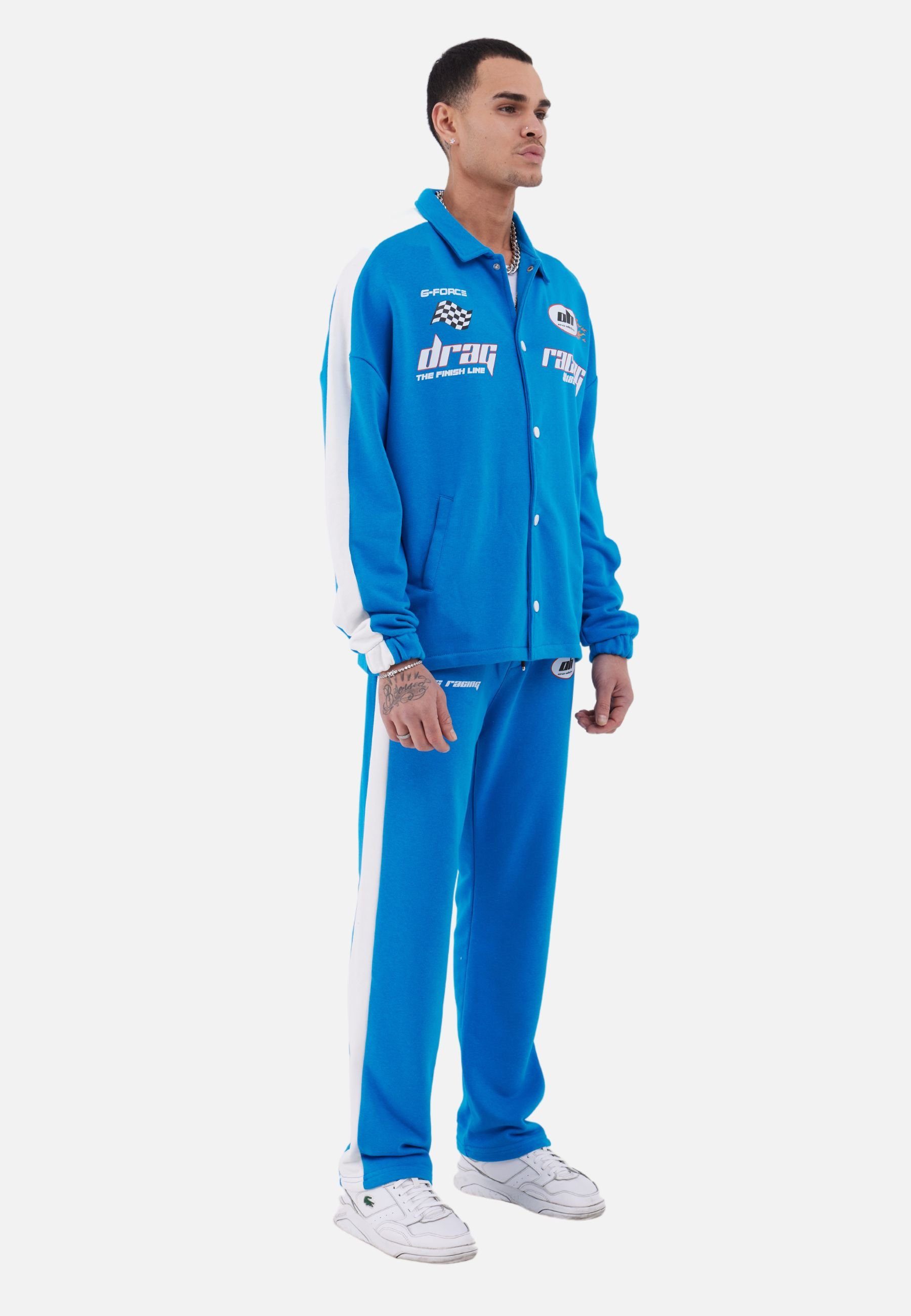 Freizeit Drag Oversize Set Unisex HOMER Racing Trainingsanzug Blau OSSY