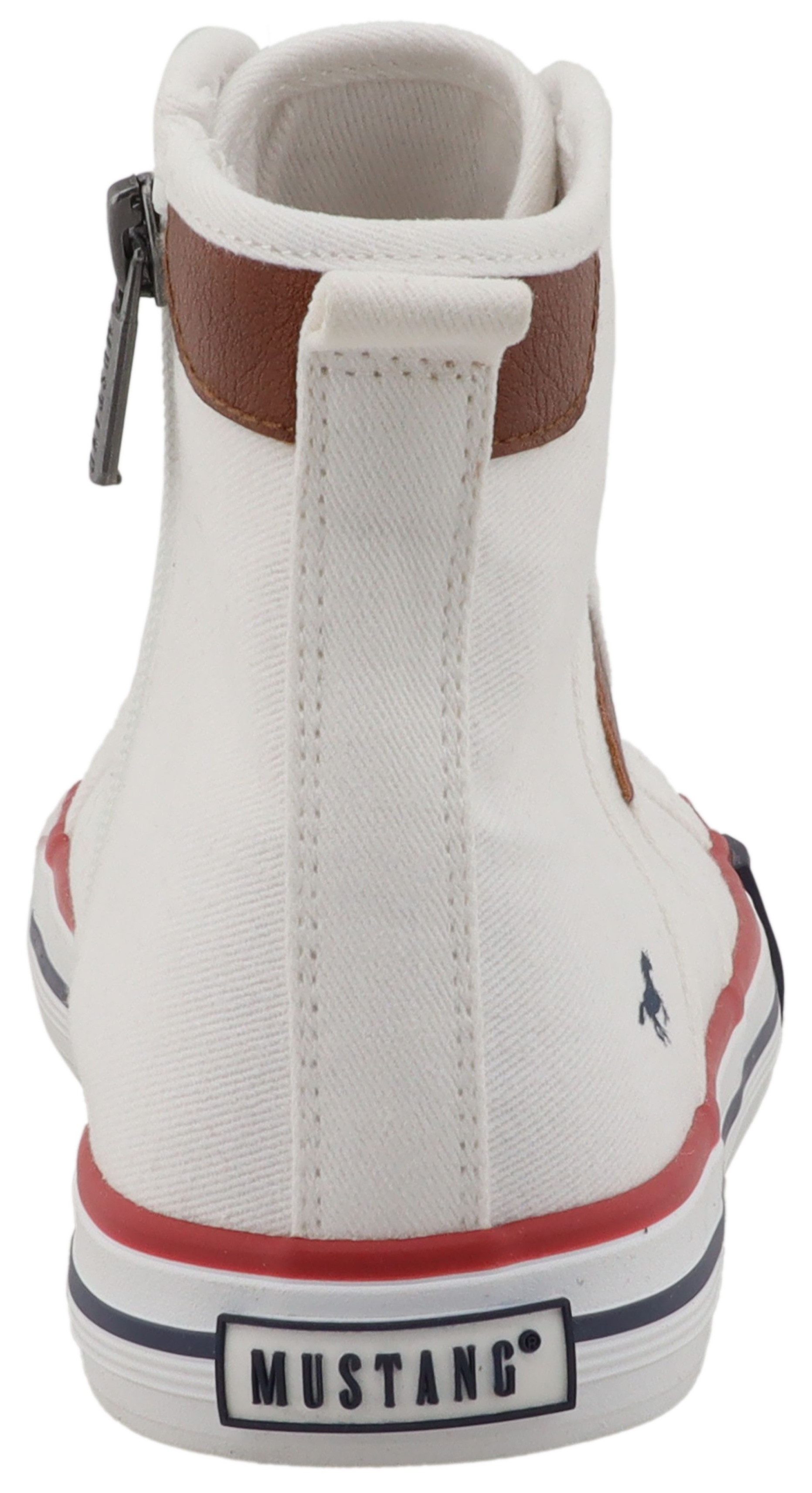 Mustang Shoes Winona Plateausneaker Freizeitschuh, High Top-Sneaker, Schnürboots, kontrastreiche Details