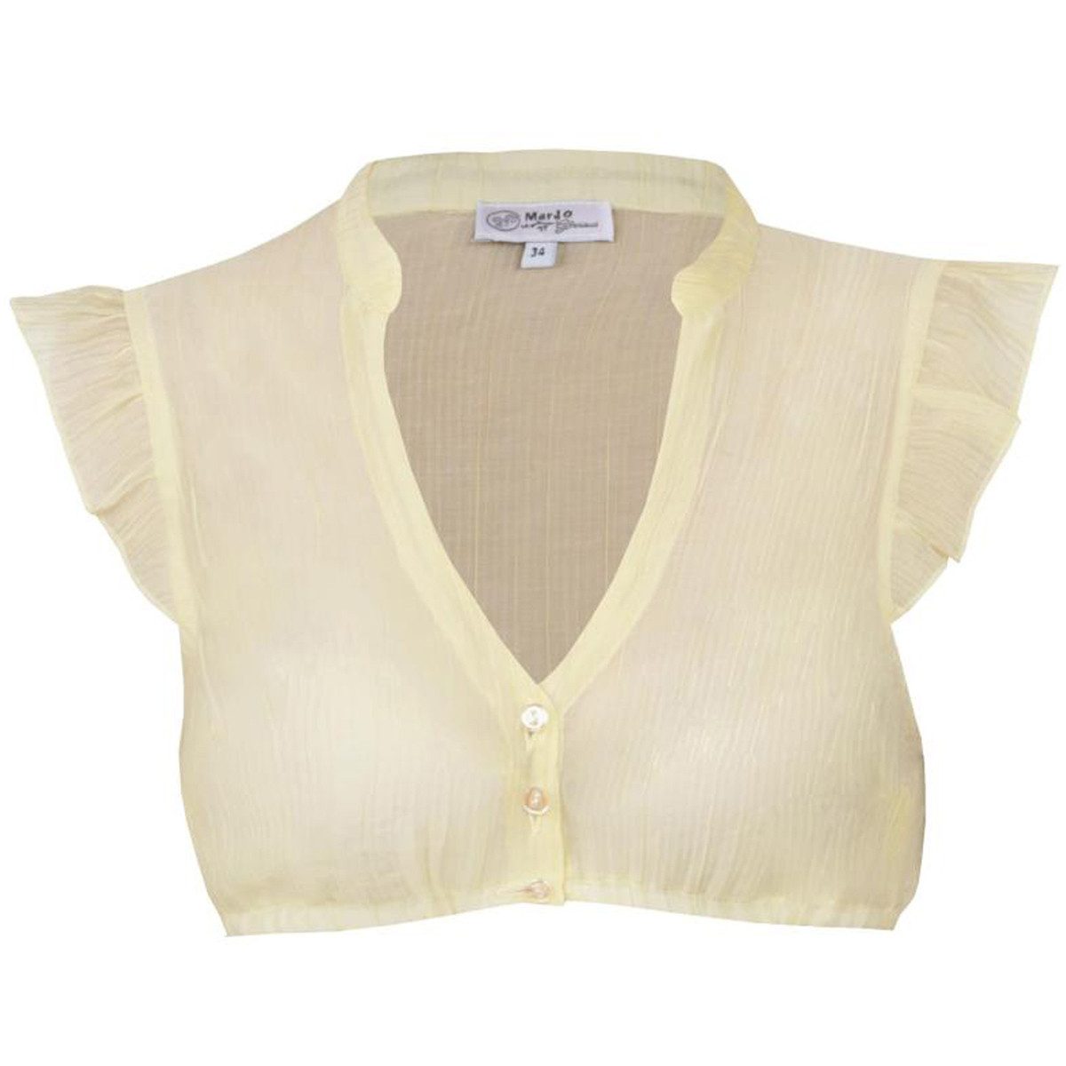 MarJo Dirndlbluse Damen 'Waldbrunn' Flügelarm, Zitrone günstig online kaufen