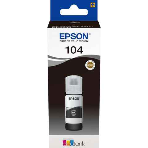 Epson 104 EcoTank Black Nachfülltinte (für EPSON, 1x, original Nachfülltinte 104 schwarz)
