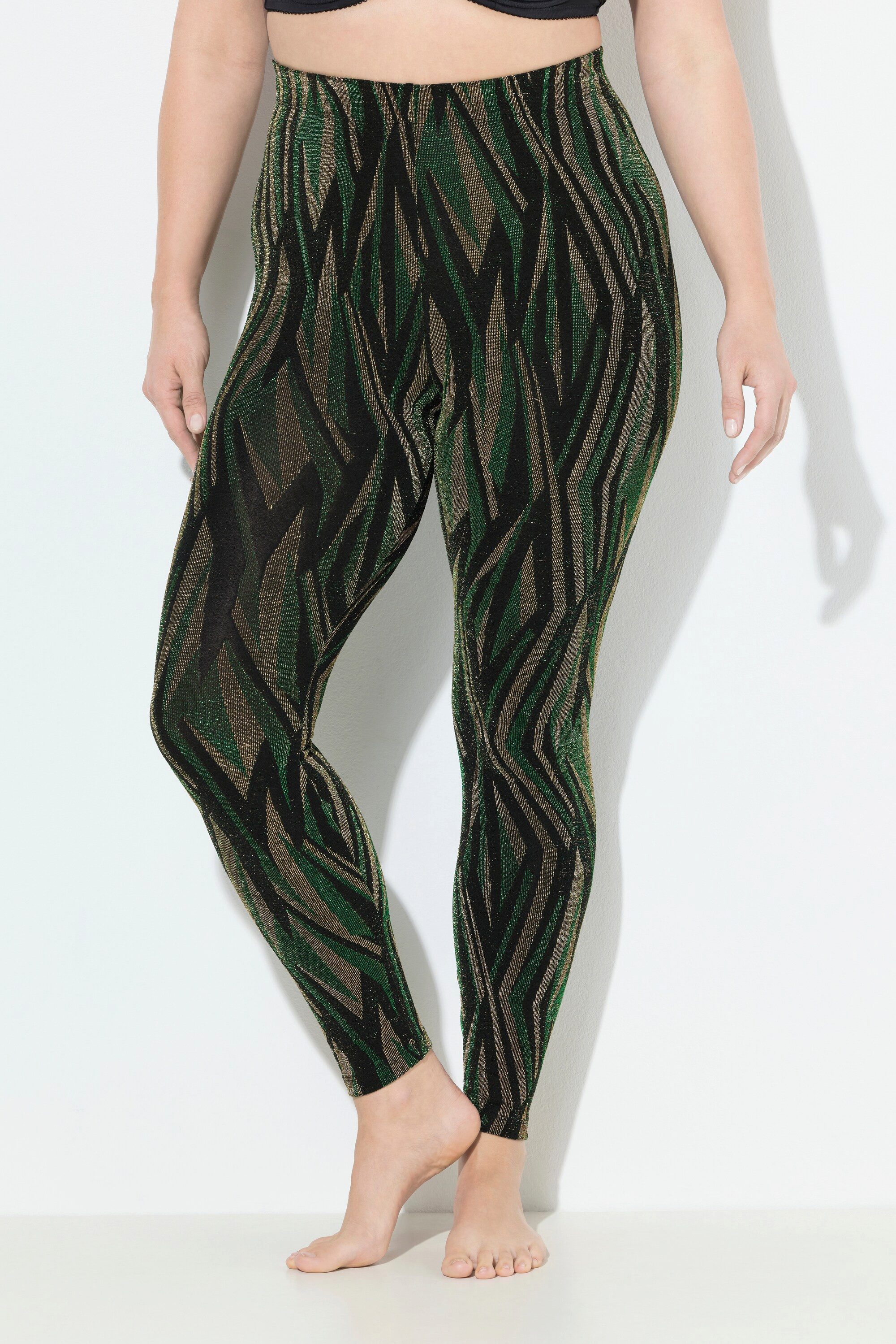 Feinstrumpfhose Strumpf-Leggings Streifenmuster Glitter