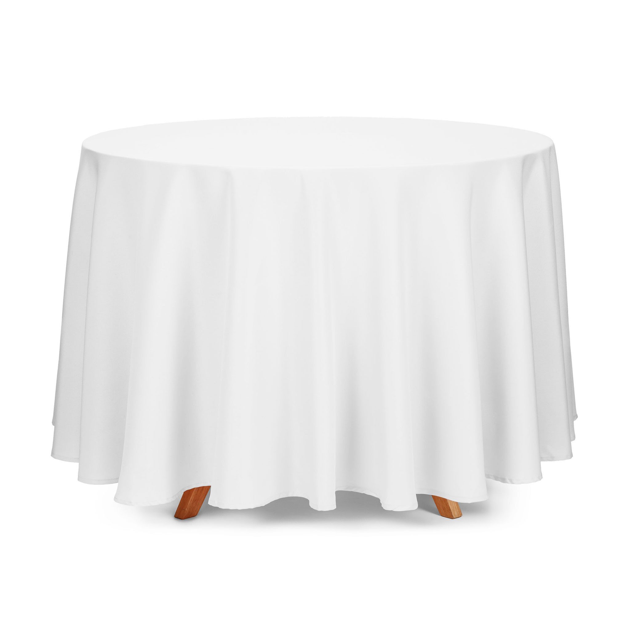 partydeco Tischdecke, Tischdecke rund D. 230cm Polyester Stoff Weiß matt