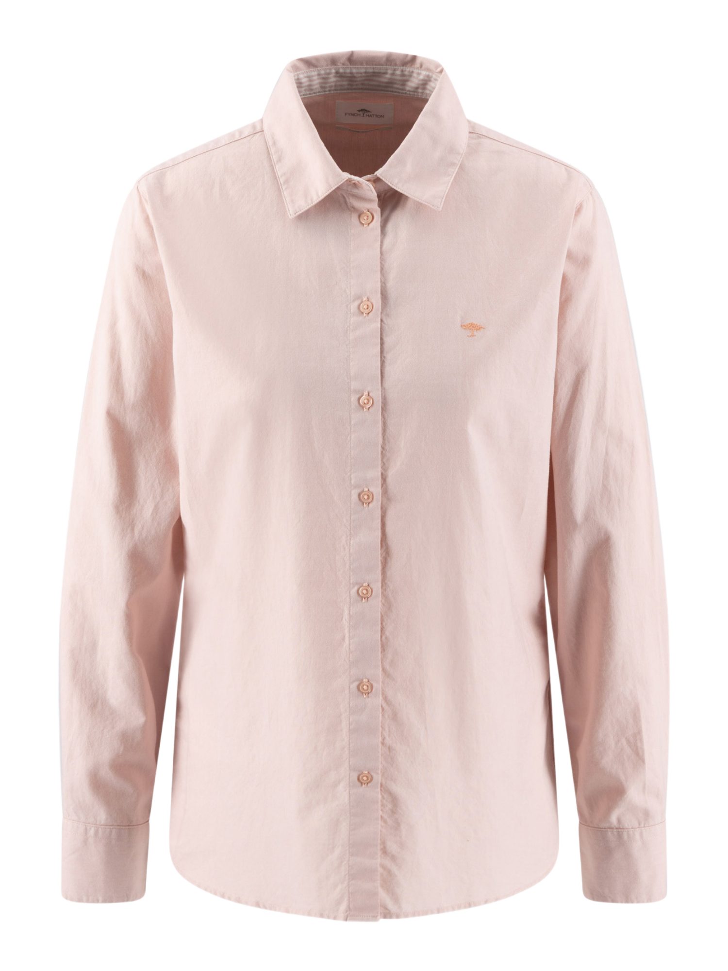 FYNCH-HATTON Langarmbluse rosa,Casual,Baumwolle,Unifarben,Hemdblusenkragen,Langarm,Loose Fit