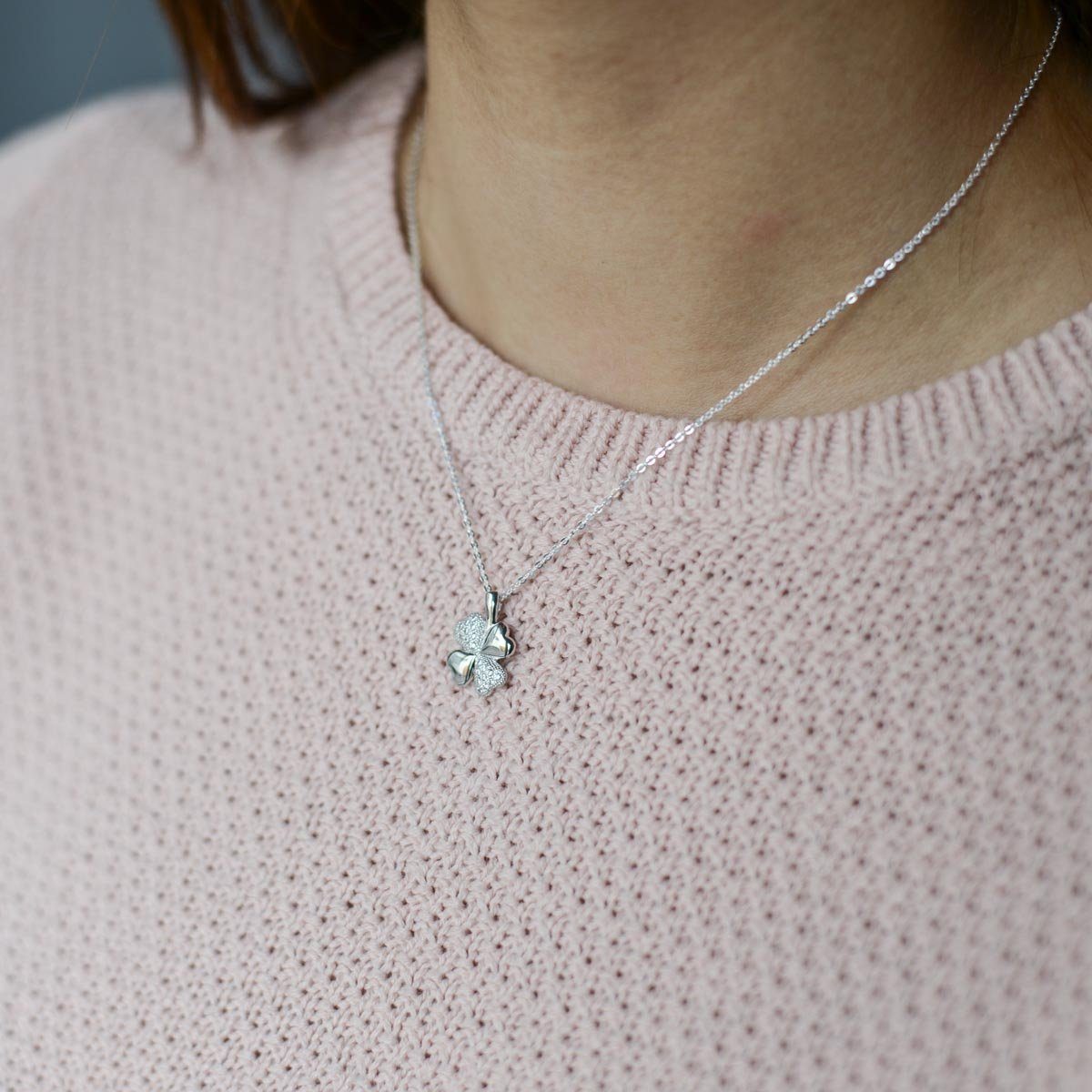 Materia Kettenanhänger Kleeblatt Glücksbringer Zirkonia KA-130, aus 925 Ste günstig online kaufen