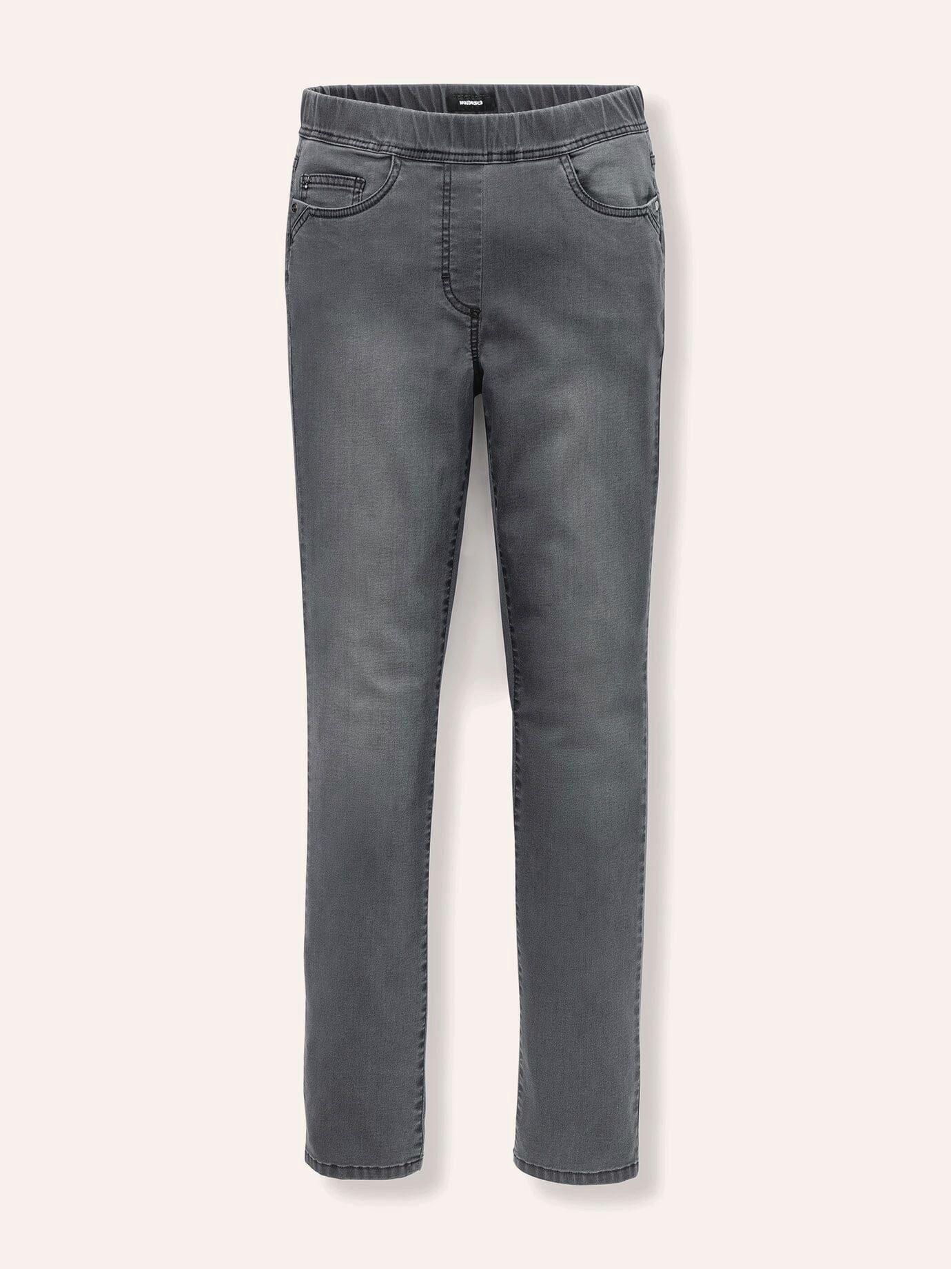 Walbusch Schlupfjeans Damen Yoga-Schlupfjeans elastischer Bund Regular Fit Hochdehnbarer Denim, Five-Pocket-Look, pflegeleicht, waschfest