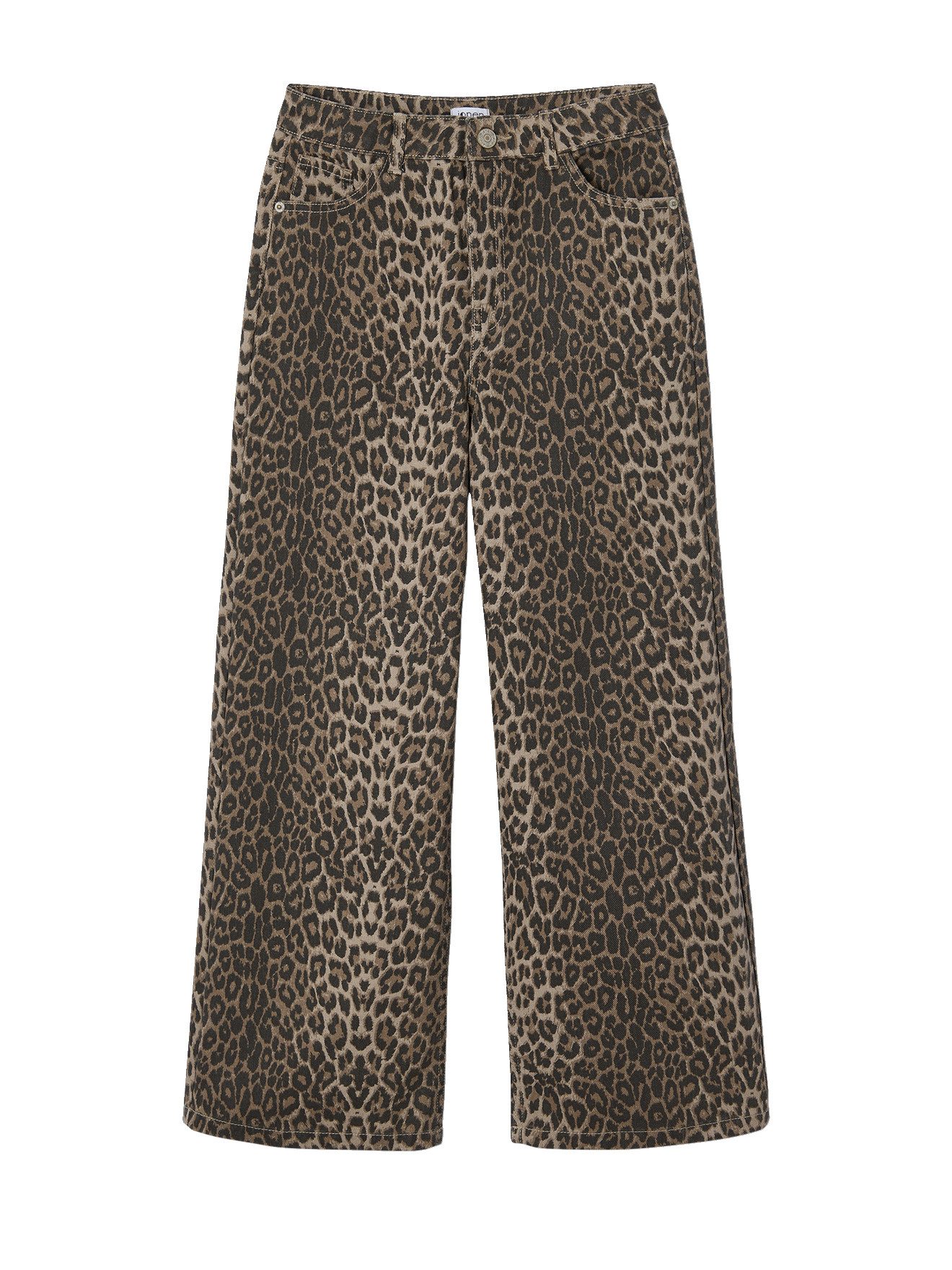 jonen Cargohose Weite Mädchen Hose mit Leoprint
