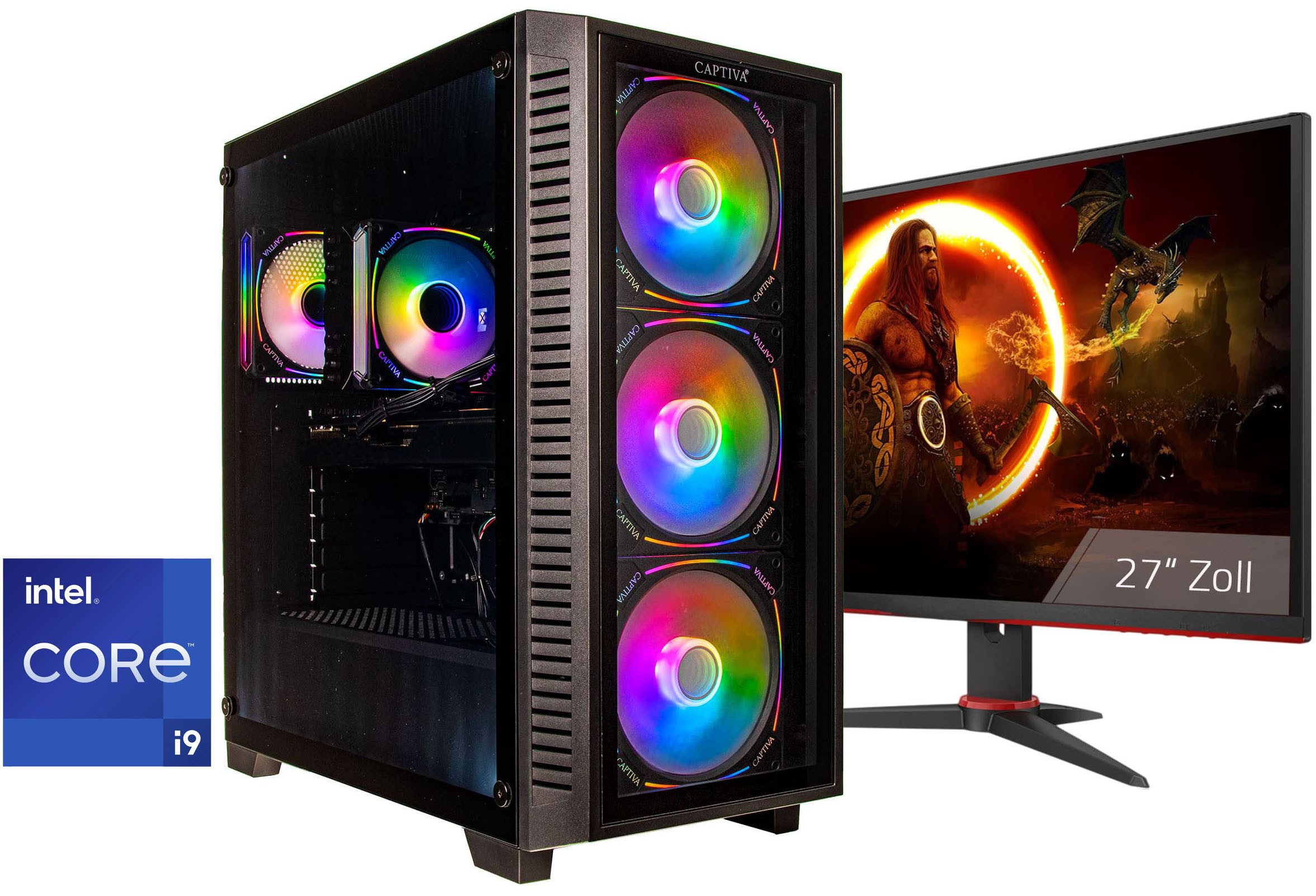 CAPTIVA Advanced Gaming I95-478 TFT Bundle Gaming-PC-Komplettsystem (27", Intel® Core i9 13900KF, GeForce® RTX™ 5060 Ti, 32 GB RAM, 1000 GB SSD)