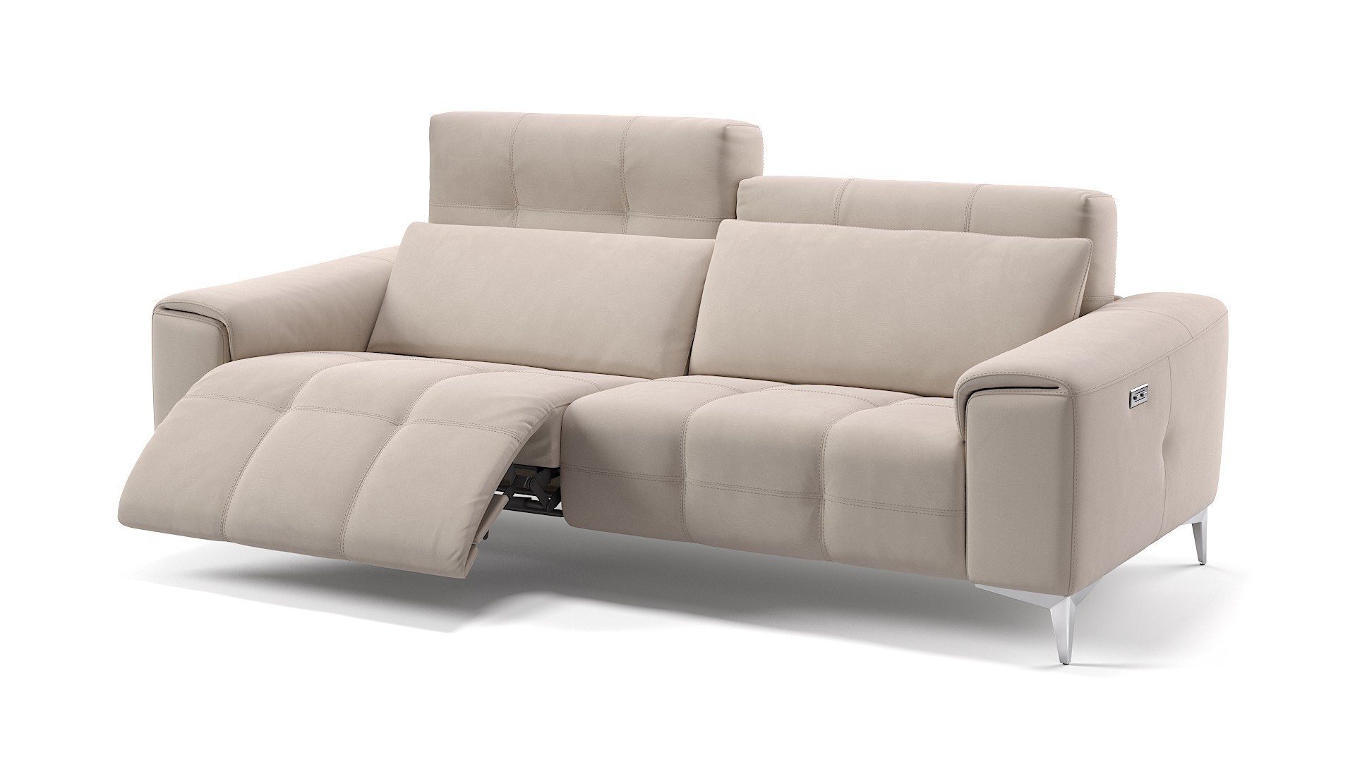 Sofanella Sofa Sofanella - Stoff 3-Sitzer Sofa SALENTO in Creme XL: 234 x 100 cm