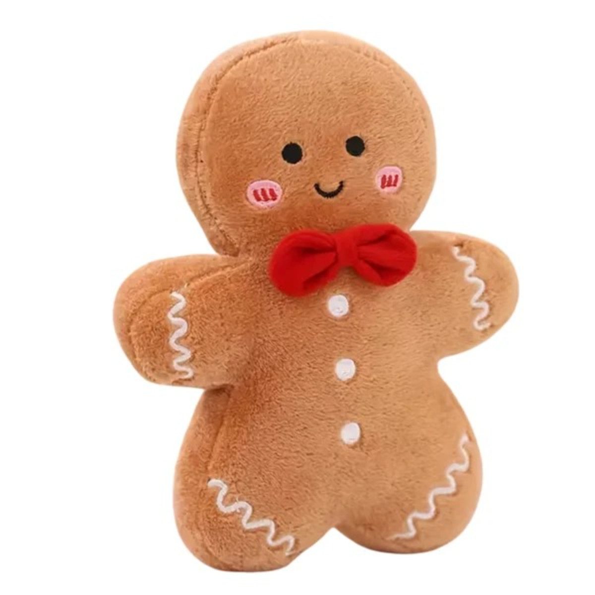 R2 Invest Kuscheltier Weihnachts Lebkuchen Plüschfigur 28 cm Weihnachtsdeko (1-St)