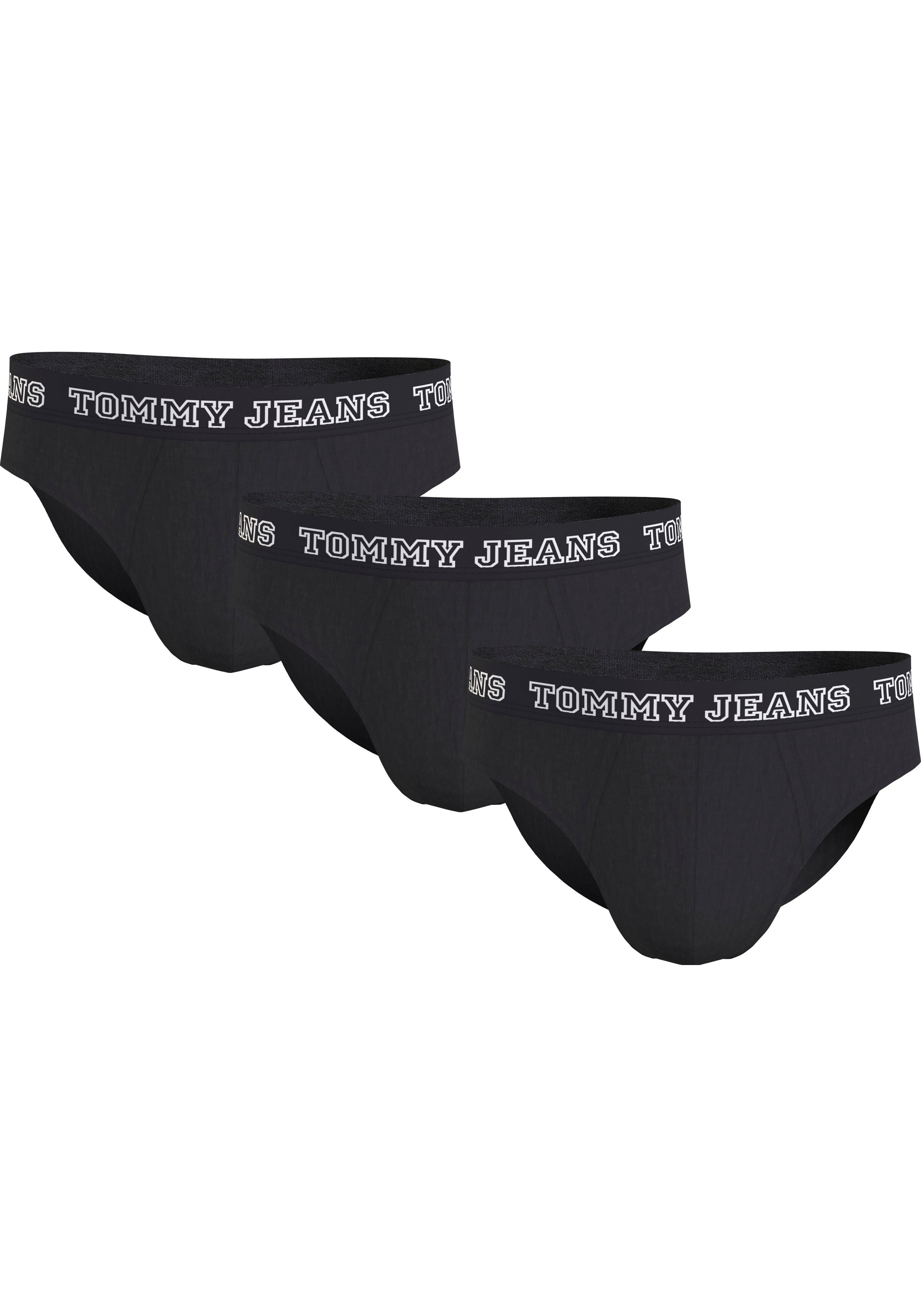 Tommy Hilfiger Underwear Jazz-Pants Slips 3P BRIEF DTM (Packung, 3-St., 3er-Pack) mit Tommy Jeans Logo-Elastikbund Black/Black/Black