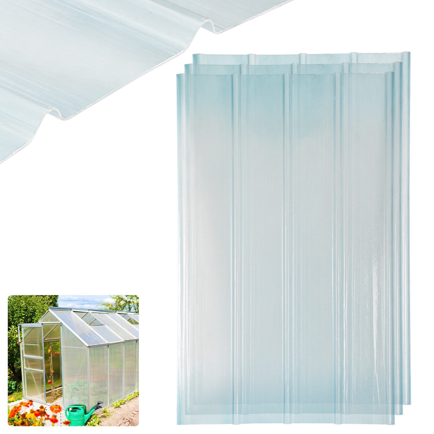 Clanmacy Wellplatte Wellplatten 2mm FRP-Tageslichtplatten für dach Dachplatten Wellbahn, 0.2 mm