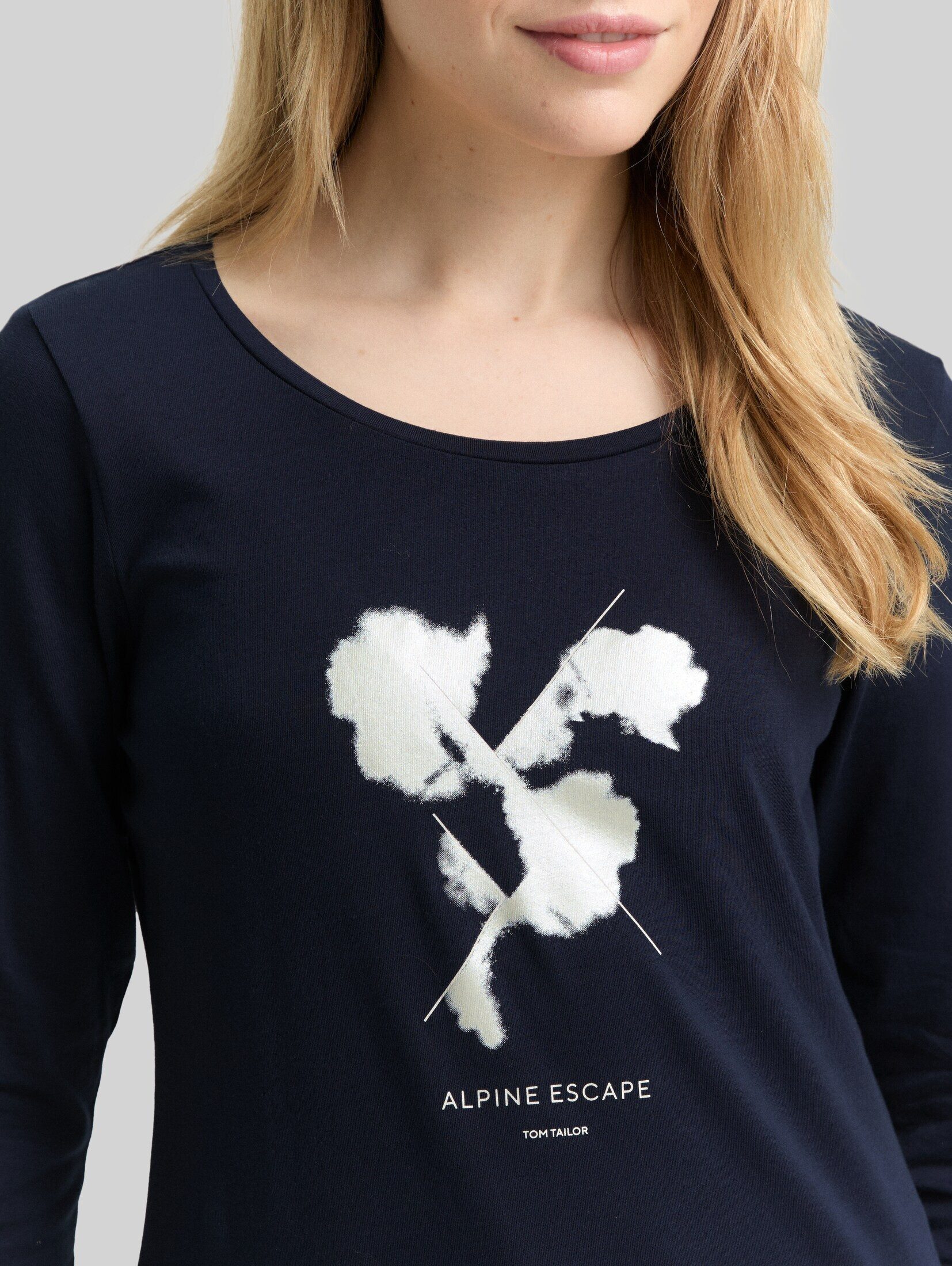 TOM TAILOR 3/4-Arm-Shirt T-Shirt Langarmshirt mit Print