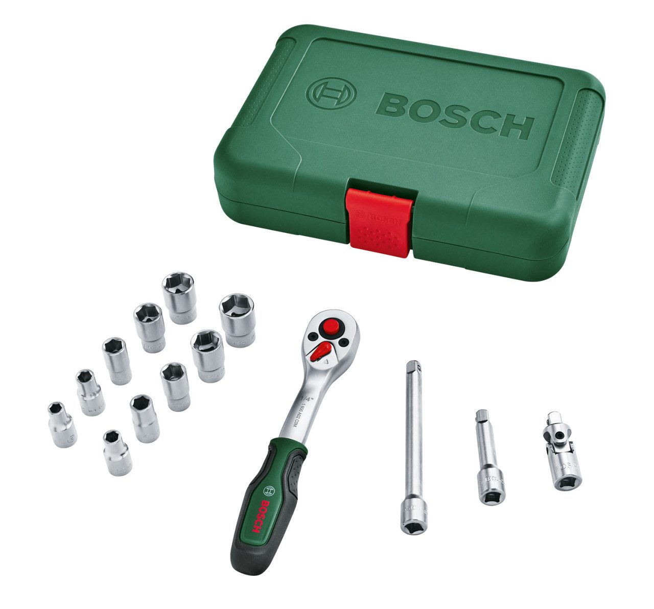 BOSCH Ratschenringschlüssel Bosch Ratschenschlüssel-Set 1/4 14-teilig